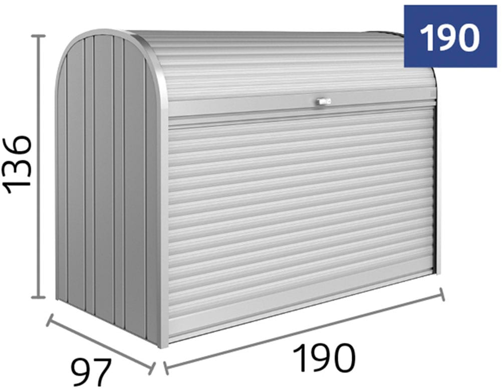 Biohort Rollladenbox »StoreMax 190« 190x96,5x136 cm, Ideal als Mülltonnenboxoder Fahrradgarage