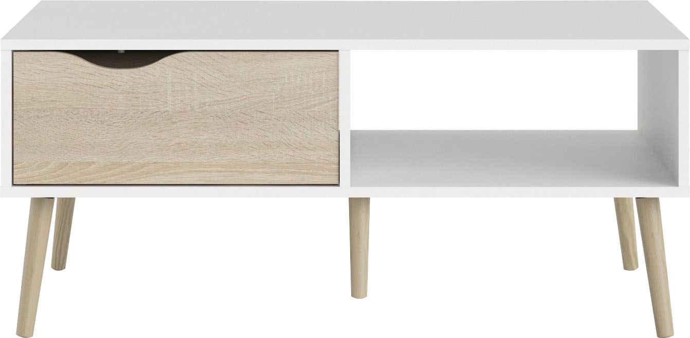 andas Couchtisch »Oslo, Beistelltisch, Sofatisch, Coffeetable, Wohnzimmertisch«, mit 2 Ebenen, 1 Schublade, 1 offenes Fach, Breite 99 cm