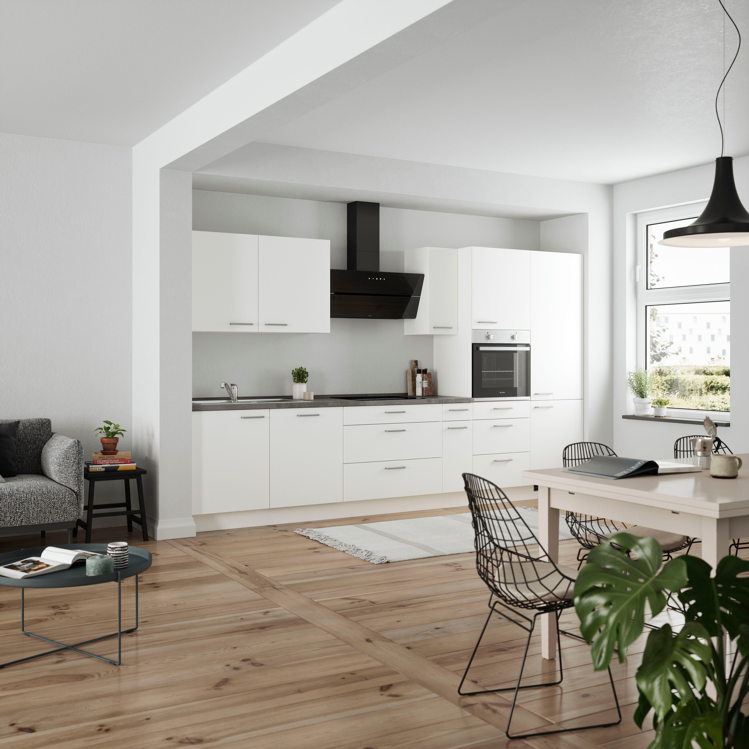 nobilia® Küchenzeile »"Touch II"«, vormontiert, Ausrichtung wählbar, Breite 360 cm, wahlw. mit E-Geräten