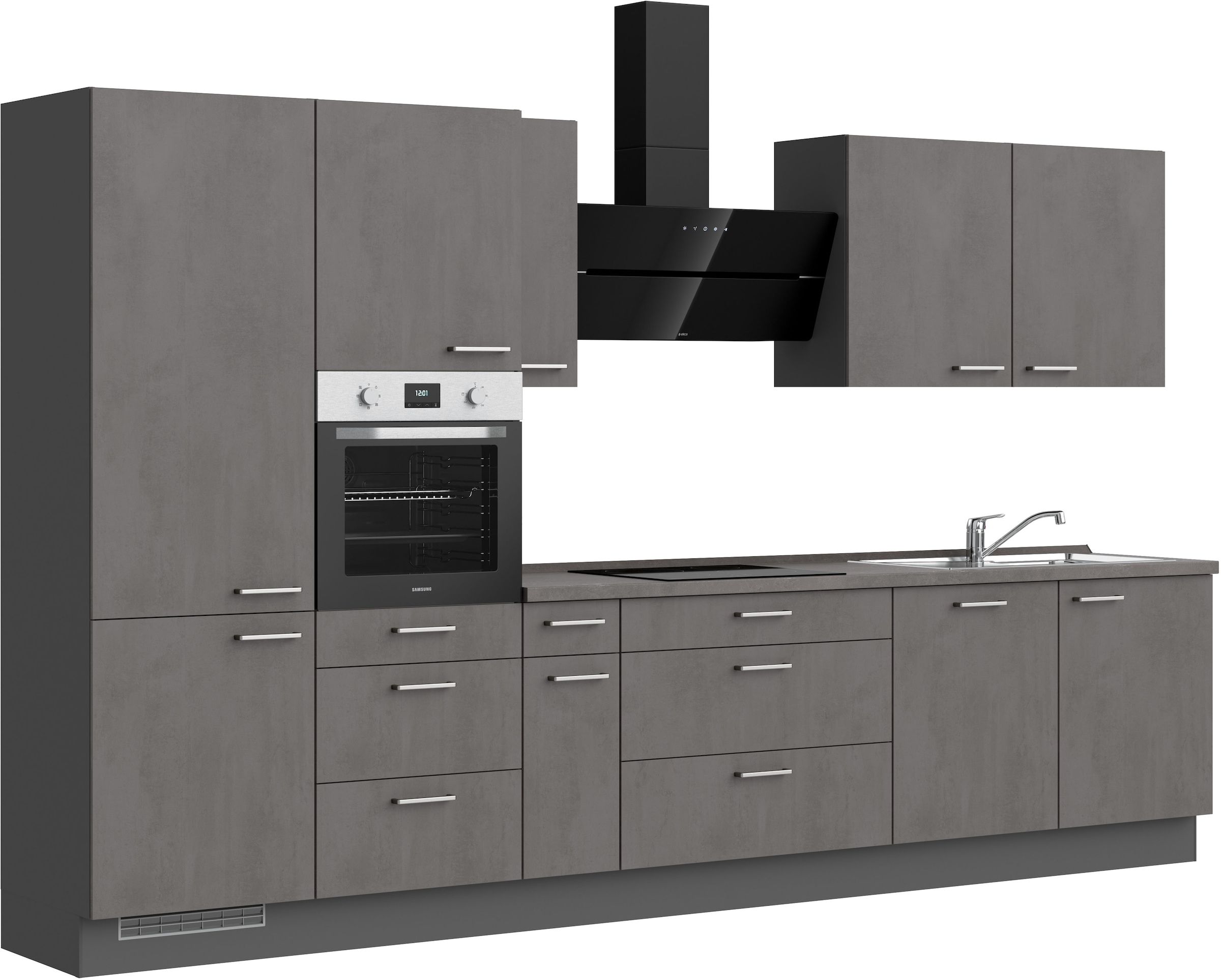nobilia® Küchenzeile »"Riva II"«, vormontiert, Ausrichtung wählbar, Breite 360 cm, wahlw. mit E-Geräten