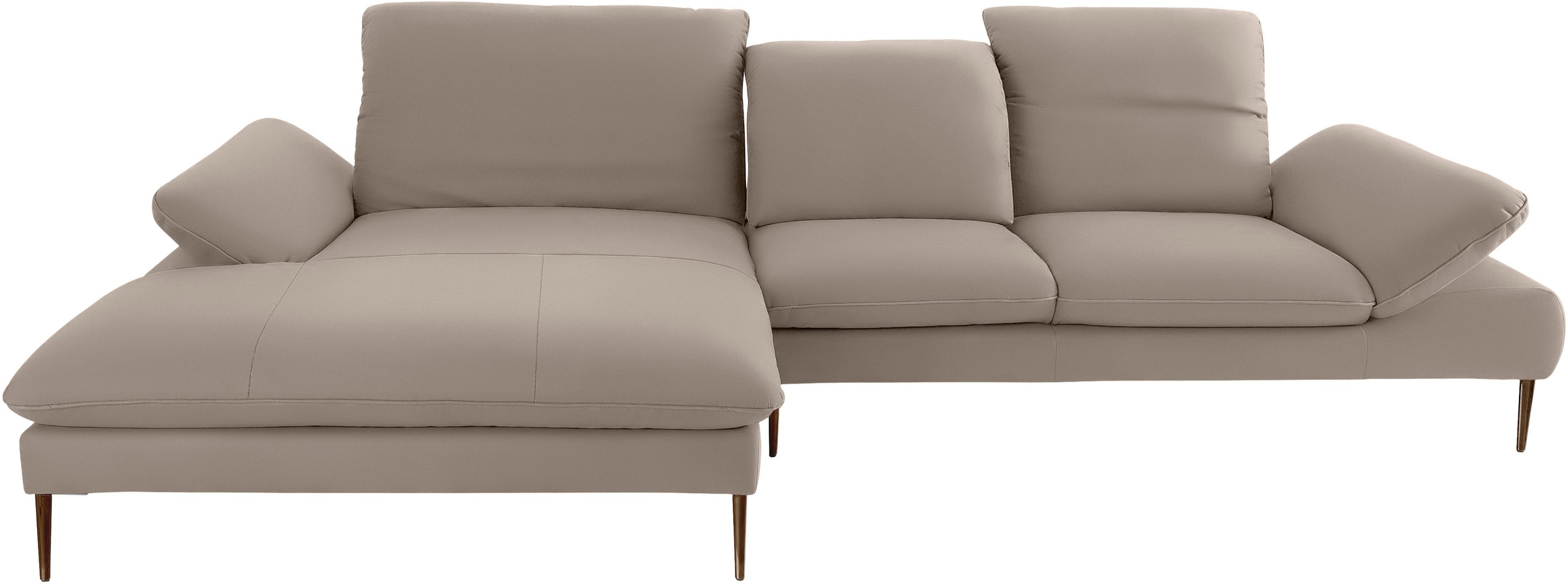 W.SCHILLIG Ecksofa »enjoy&MORE, Designsofa, bequem, elegant und zeitlos, L-Form«, Sitztiefenverstellung, Füße bronze pulverbeschichtet, Breite 340 cm