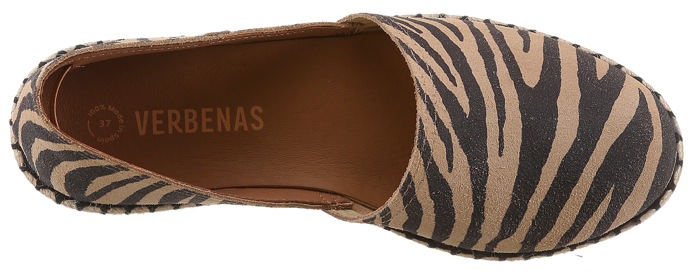 VERBENAS Espadrille  Slipper, Sommerschuh, Urlaubsschuh, Flat im Zebra-Look