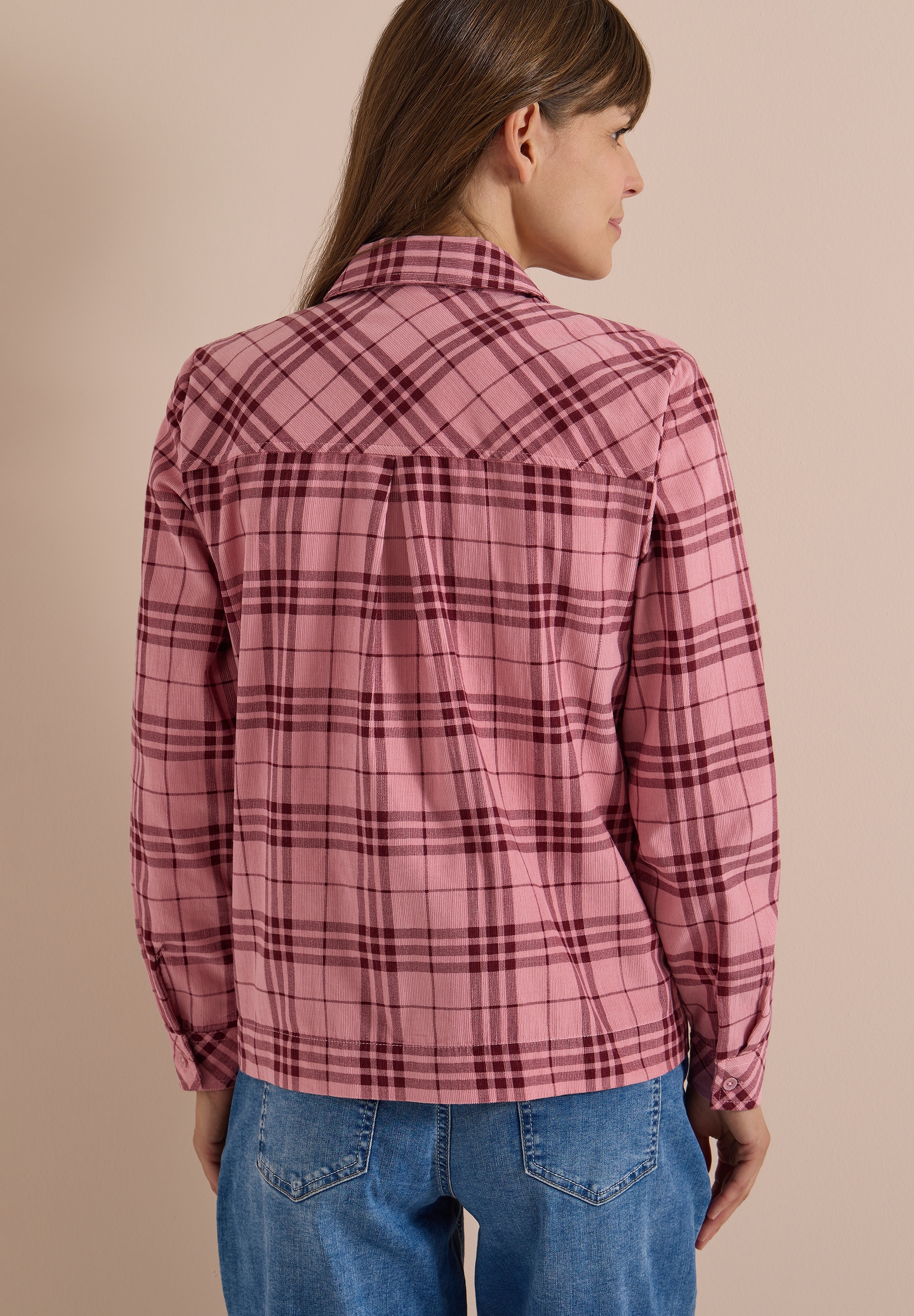 Cecil Langarmbluse Cordbluse mit Karomuster