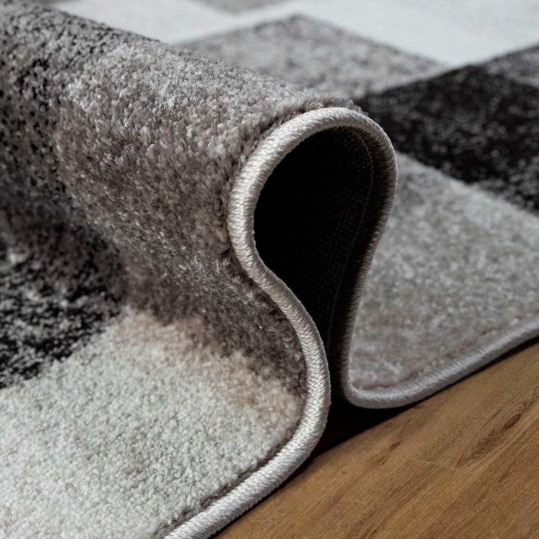 my home Teppich »Corine«, rechteckig, 9 mm Höhe, mit besonders weichem Flor, Kurzflor, modernes Karo-Design, grafisch