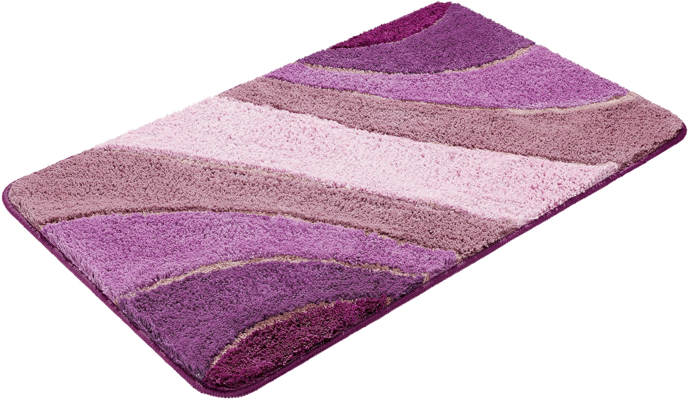 my home Badematte »Josie, Badvorleger, Badezimmer Teppich«, rutschhemmend beschichtet, fußbodenheizungsgeeignet-schnell trocknend-strapazierfähig, Badteppich, Badematten, rechteckig, rund & als 3-tlg. Set erhältlich