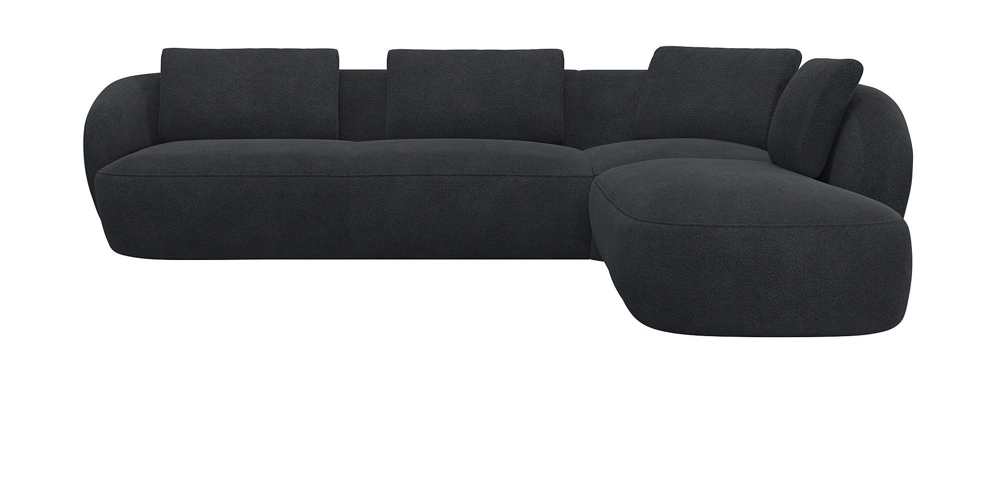 FLEXLUX Ecksofa »Torino, rund, L-Form, Sofa-Ecke mit Ottomane«, Modernes, o günstig online kaufen
