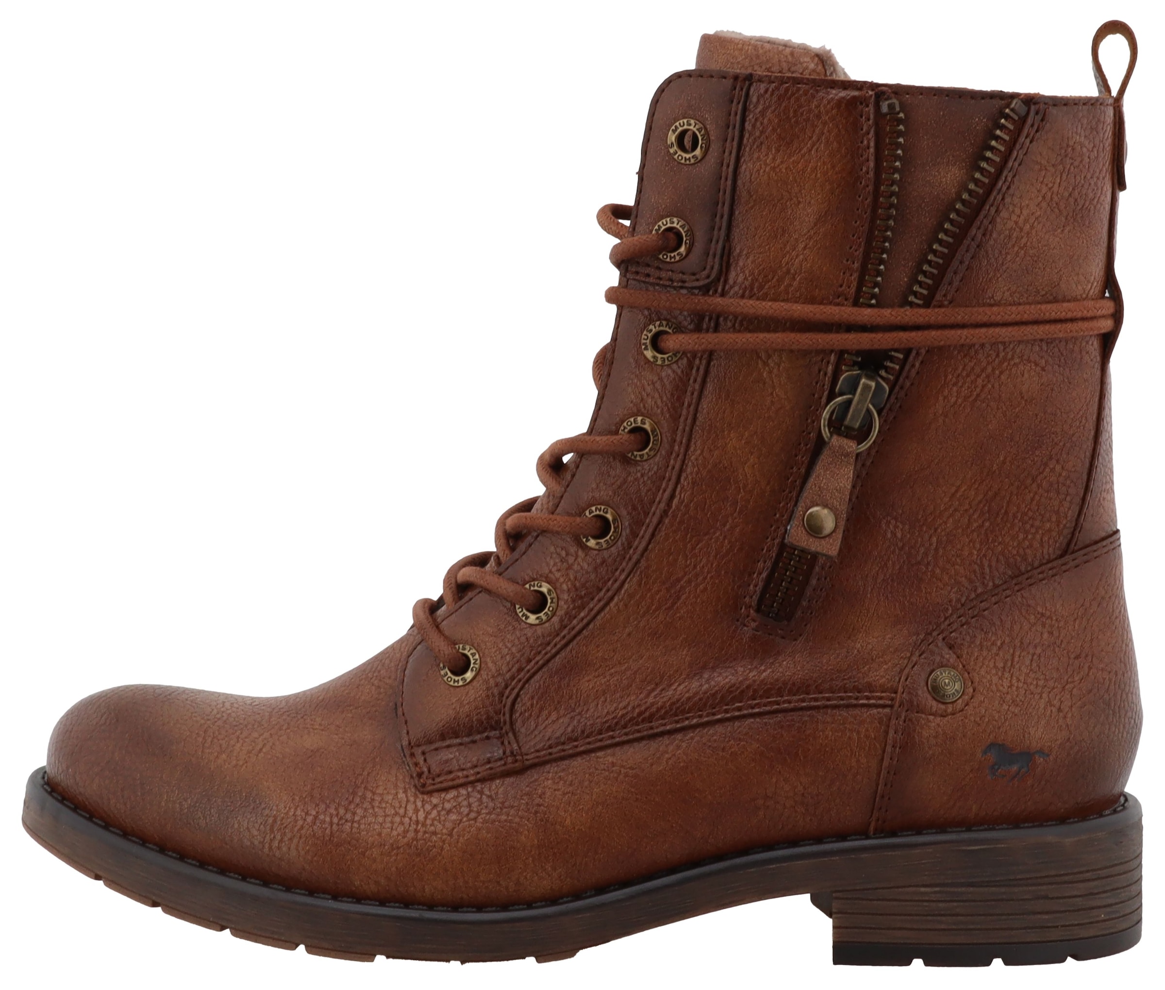 Mustang Shoes Winterstiefelette »Elfi«  Winterstiefel mit Reißverschluss und markanter Schnürung