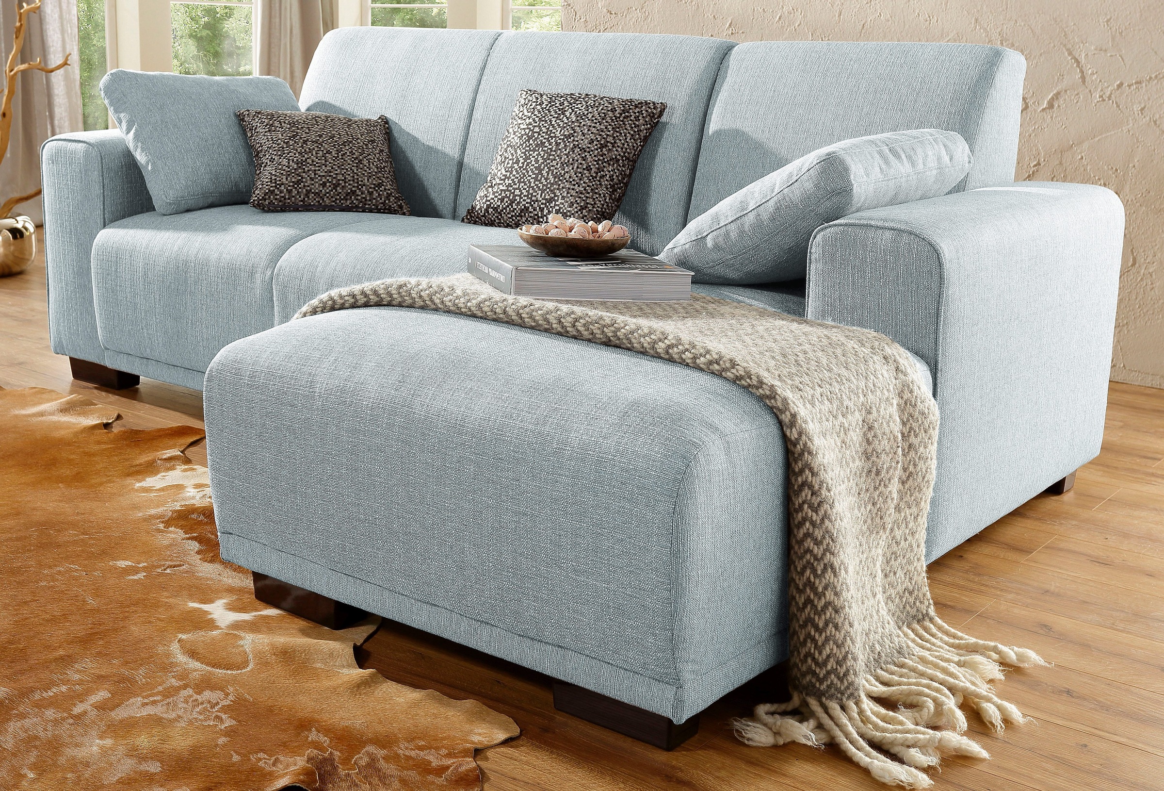 Home affaire Ecksofa "BORNHOLM L-Form mit Recamiere, Maße B/T/H: 234/162/85 günstig online kaufen