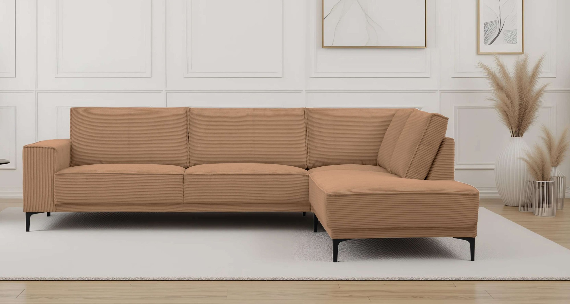 PLACES OF STYLE Ecksofa »Polsterecke Oland, Struktur, Flachgewebe, Luxus-Mi günstig online kaufen