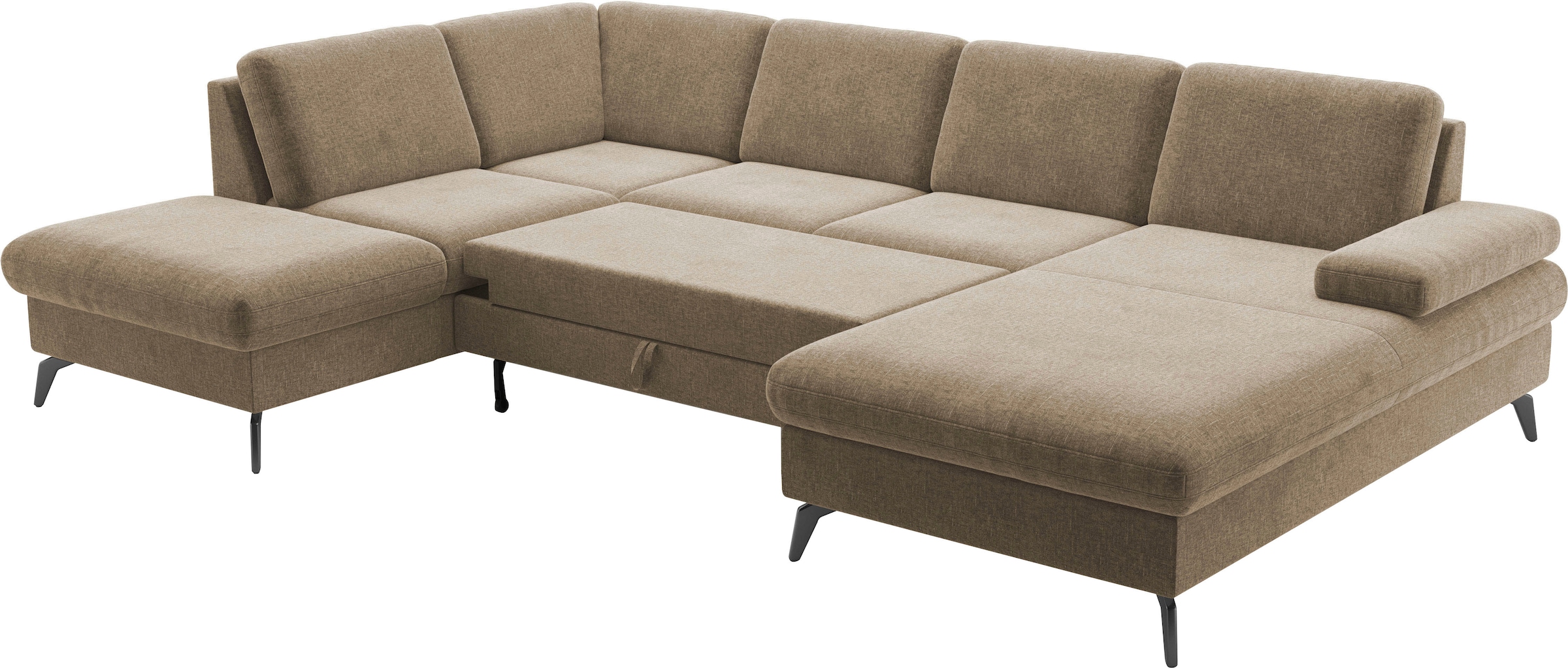 sit&more Wohnlandschaft »Morris Jubi U-Form«, inkl. Armteilfunktion und 1 Zierkissen, wahlweise mit Bettfunktion