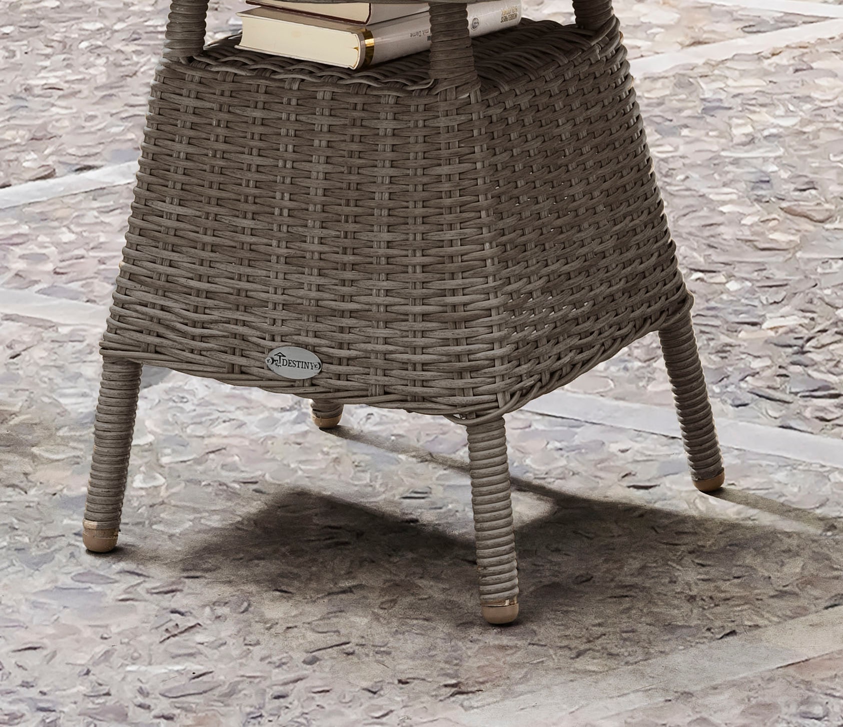 Destiny Gartentisch »MALAGA«, Ø: 60cm x H: 55cm, Aluminium, Polyrattan