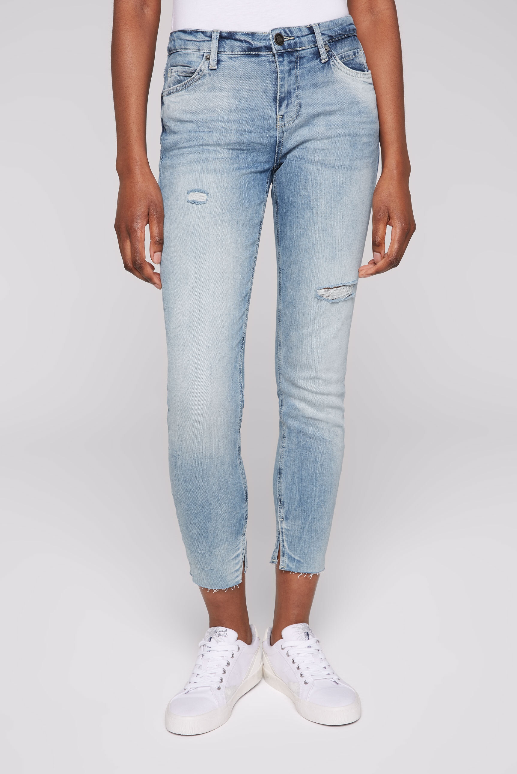 offener mit SOCCX kaufen Saum am Kante online Slim-fit-Jeans,