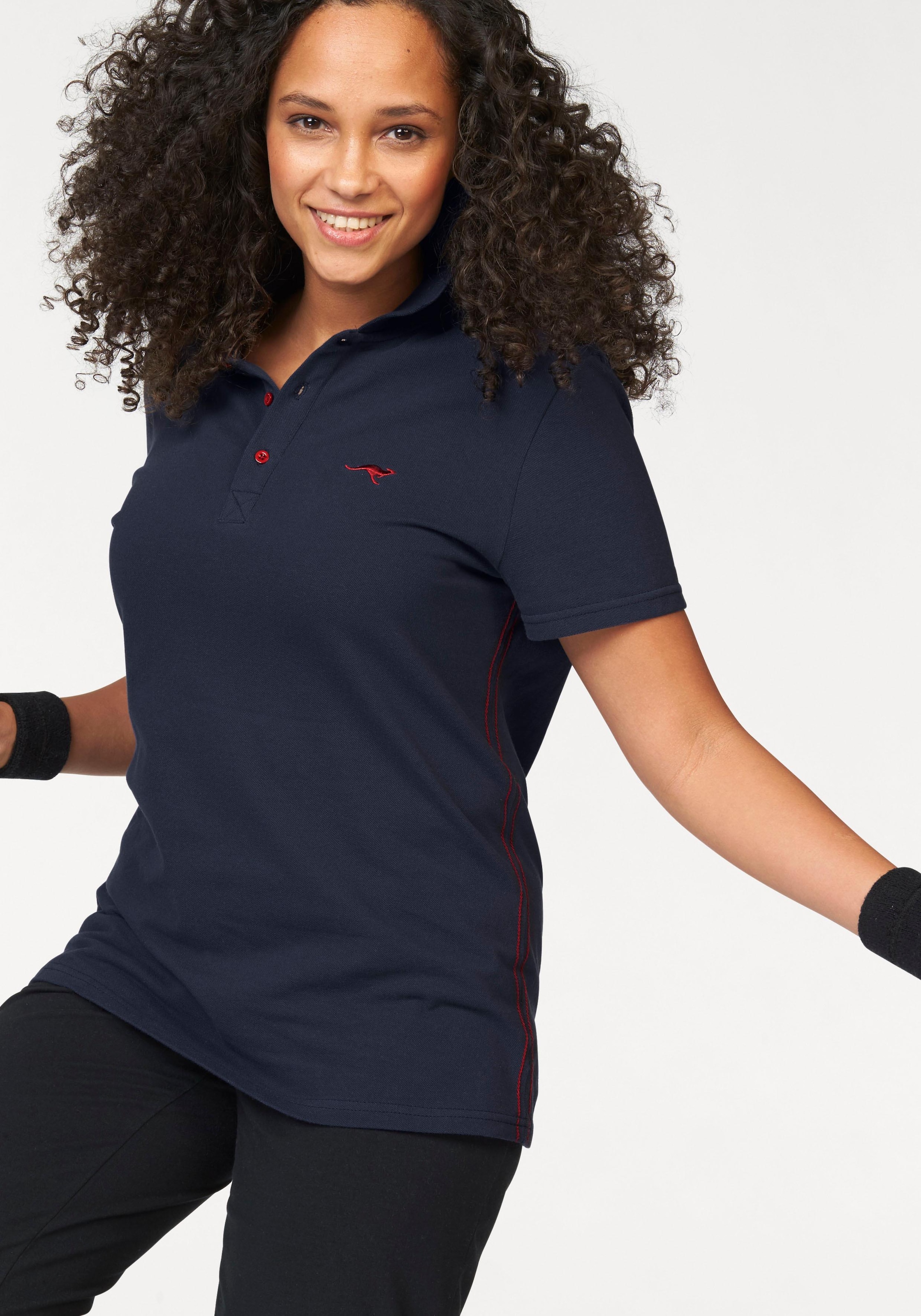 KangaROOS Poloshirt Kurzarm,  unifarben,  Polokragen,  aus Baumwolle, große Größen