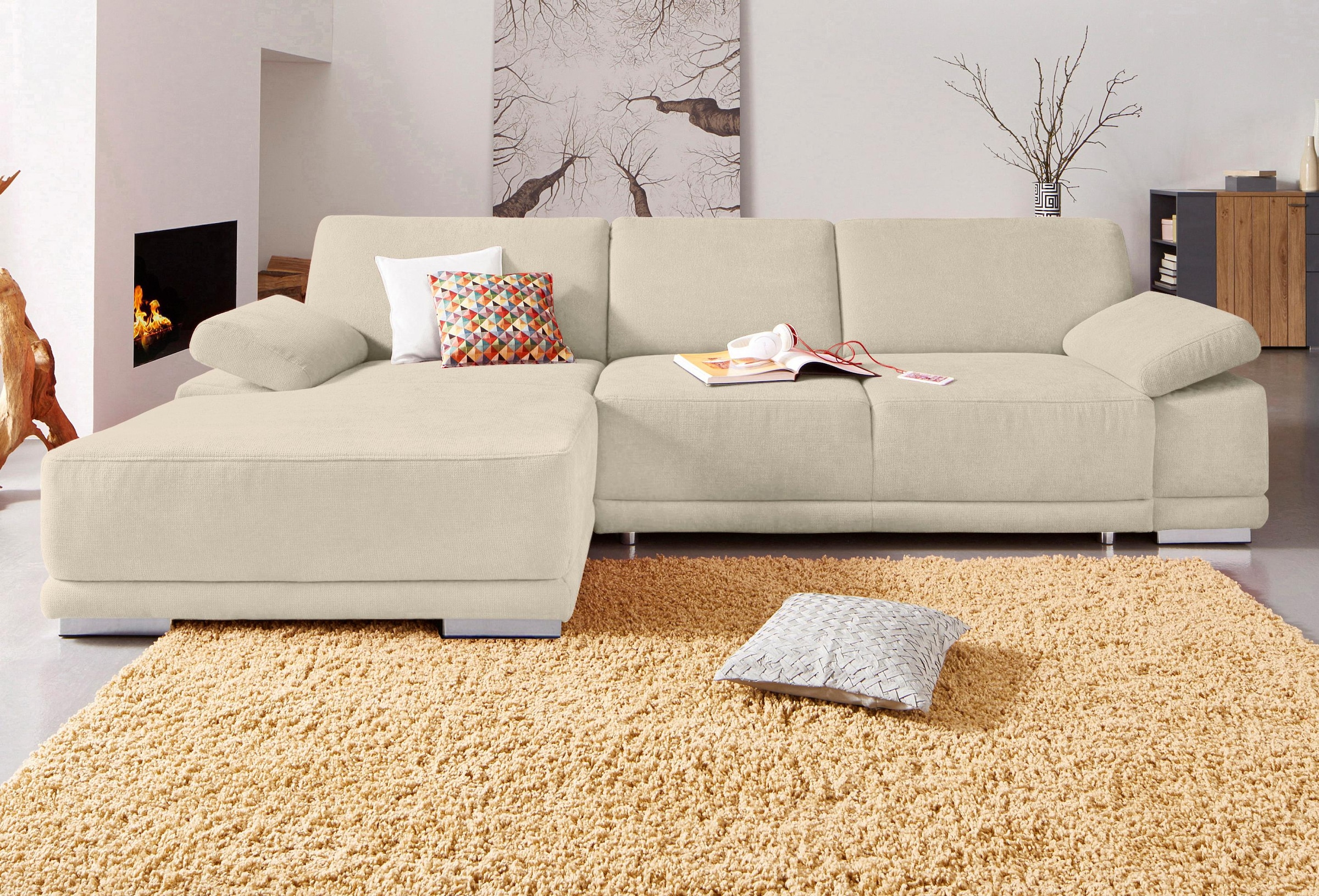 sit&more Ecksofa »Coria L-Form«, mit XL-Recamiere, wahlweise mit Bettfunkti günstig online kaufen