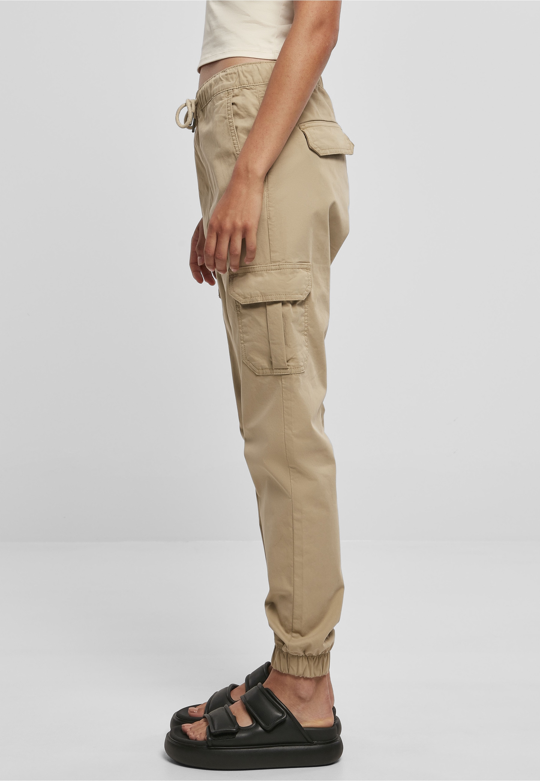 URBAN CLASSICS Cargohose »Urban Classics Damen Ladies High Waist Cargo Jogging Pants«
