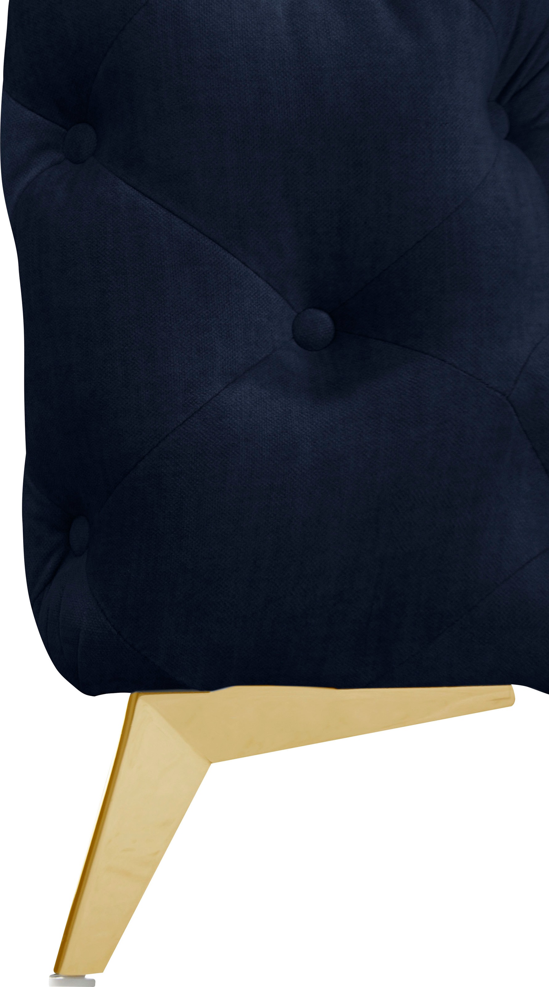 Leonique Chesterfield-Sofa »Ecksofa GLYNIS L-Form mit Wellenunterfederung, Maße B/T/H 264/204/75cm«, aufwändige Knopfheftung, moderne Chesterfield Optik, Fußfarbe wählbar