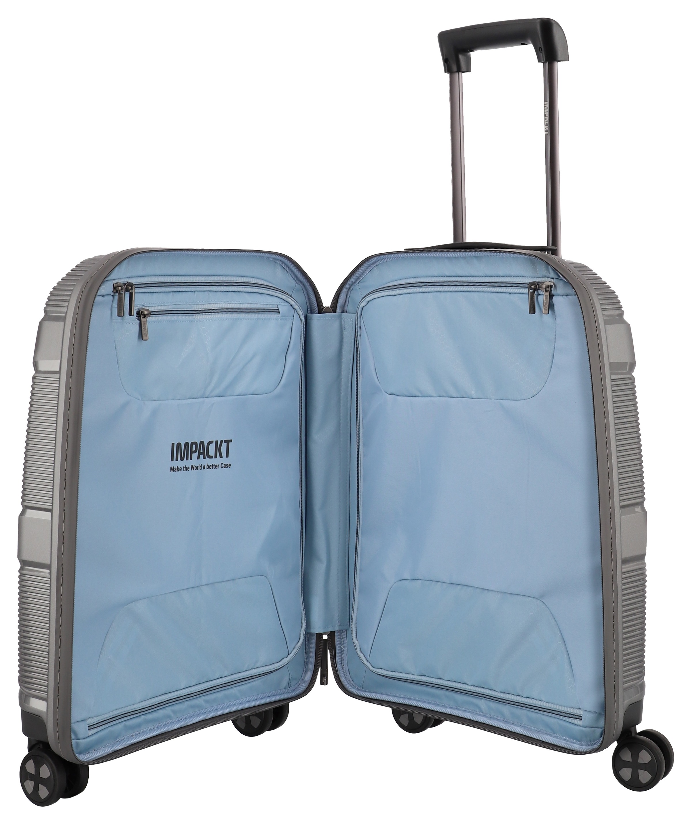 IMPACKT Hartschalen-Trolley »IP1, verschiedene Größen und Farben«, 4 Rollen, Hartschalen-Koffer vegan Koffer Reisegepäck USB-Port TSA Zahlenschloss
