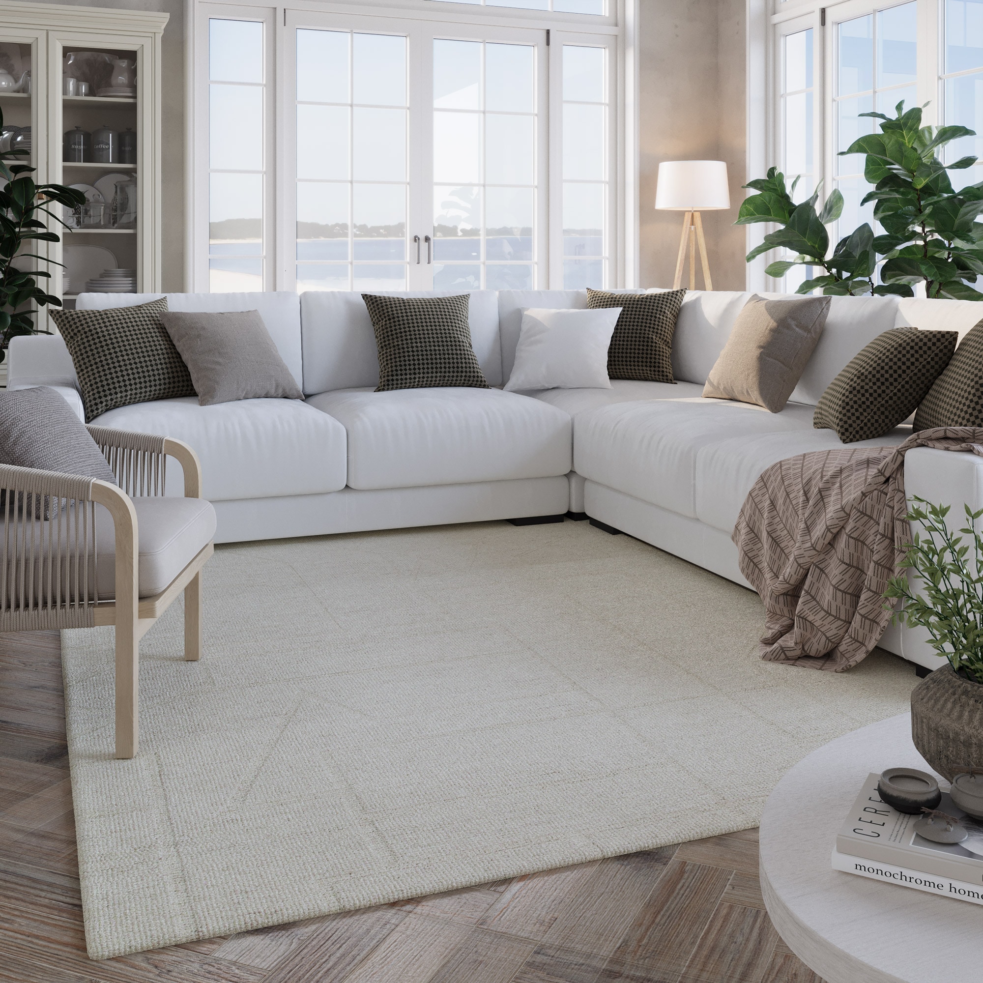 Wecon home Teppich »Hamptons TWENTYEIGHT«, rechteckig, 15 mm Höhe, Läufer, Kurzflor, Wohnzimmer, Schlafzimmer, elegant, robust, Linear