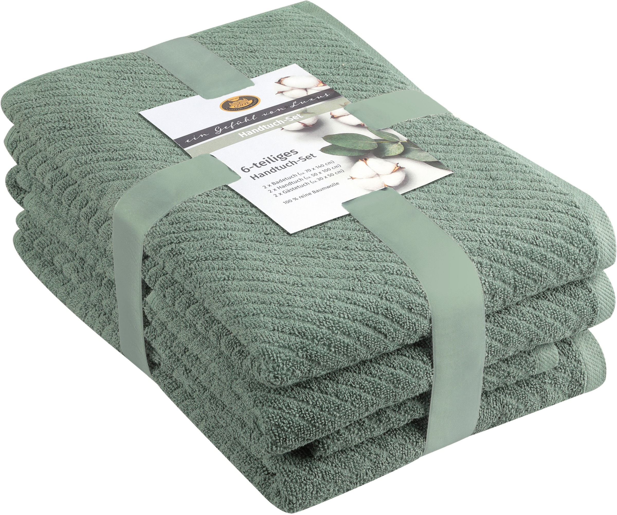 Handtuch Set »Franca« grün Frottier, Frottier 6 Stk., Frottier