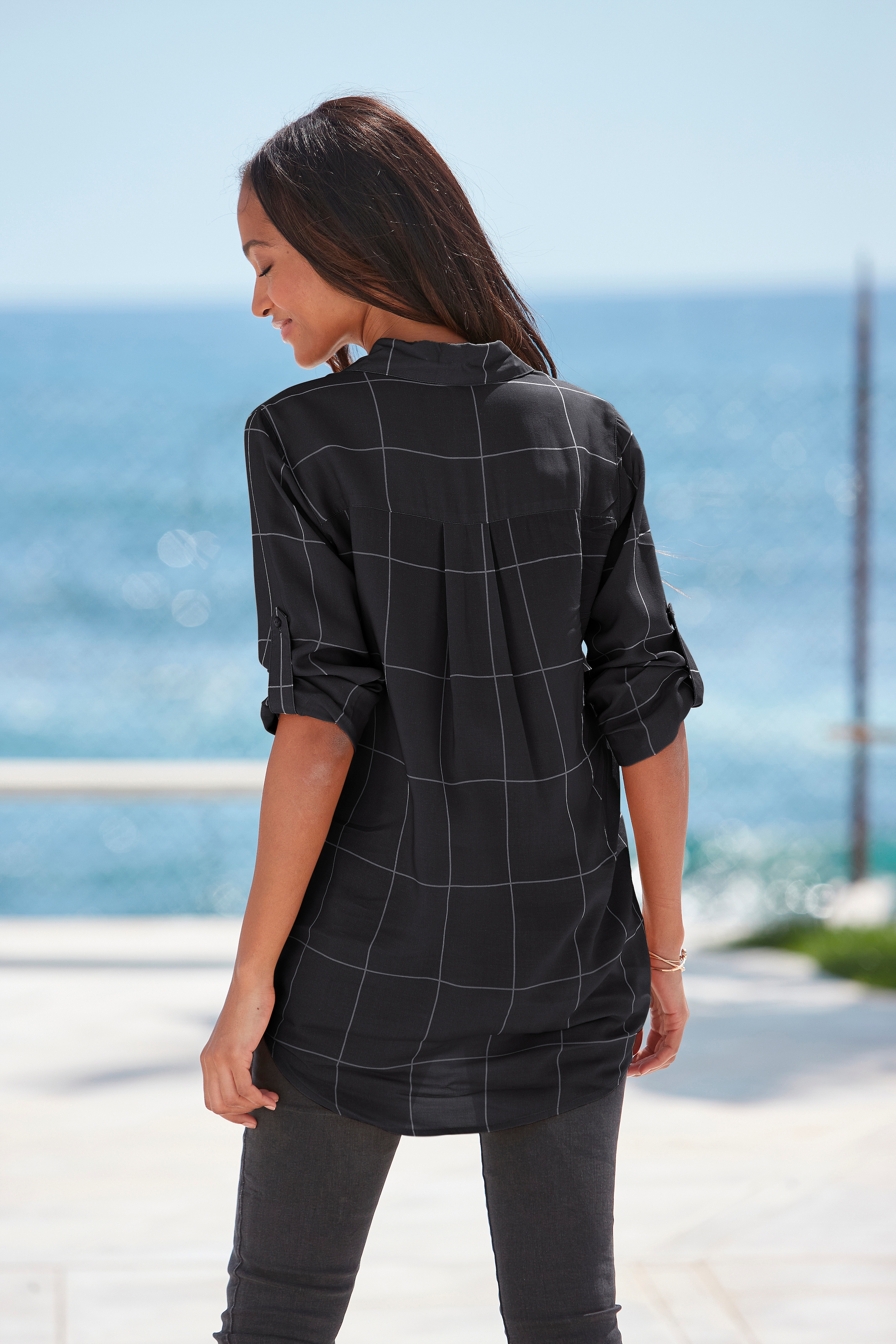 LASCANA Hemdbluse, mit Karoprint und Blusenkragen, Karohemd im Business-Look