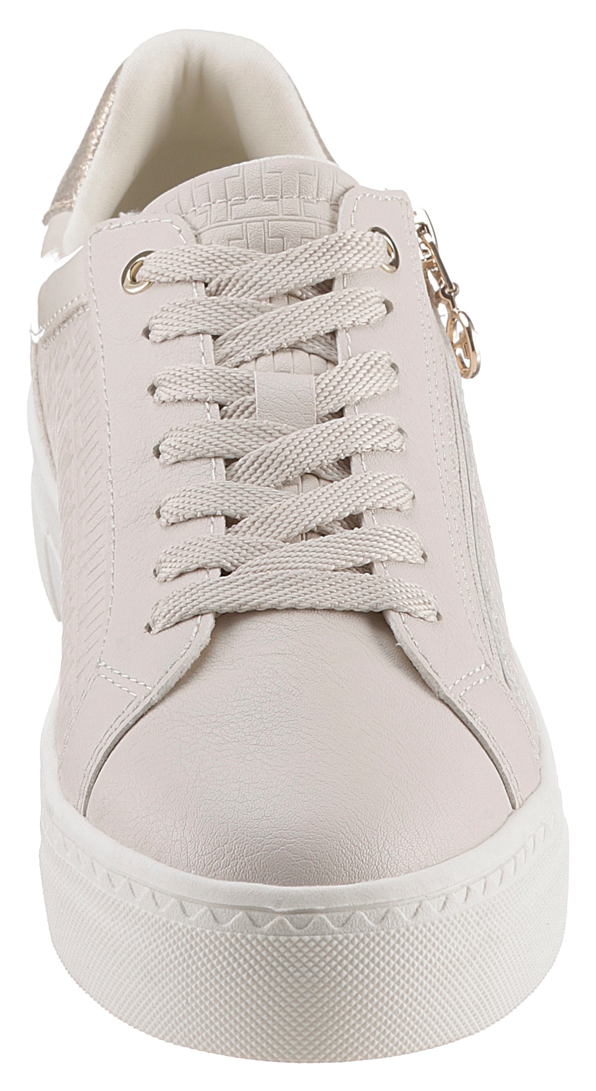 Tamaris Plateausneaker, Freizeitschuh, Halbschuh, Schnürer mit Besätzen und Glitzerdetails