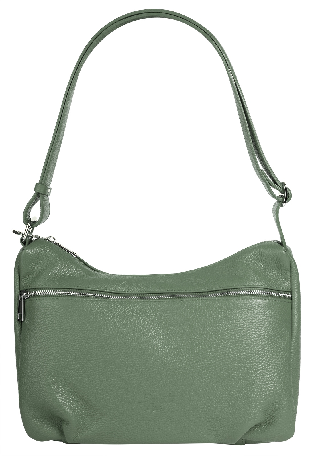 Shopper, echt Leder, Made in Italy, Gr. B/H/T: 29 cm x 22 cm x 13 cm onesize, grün
