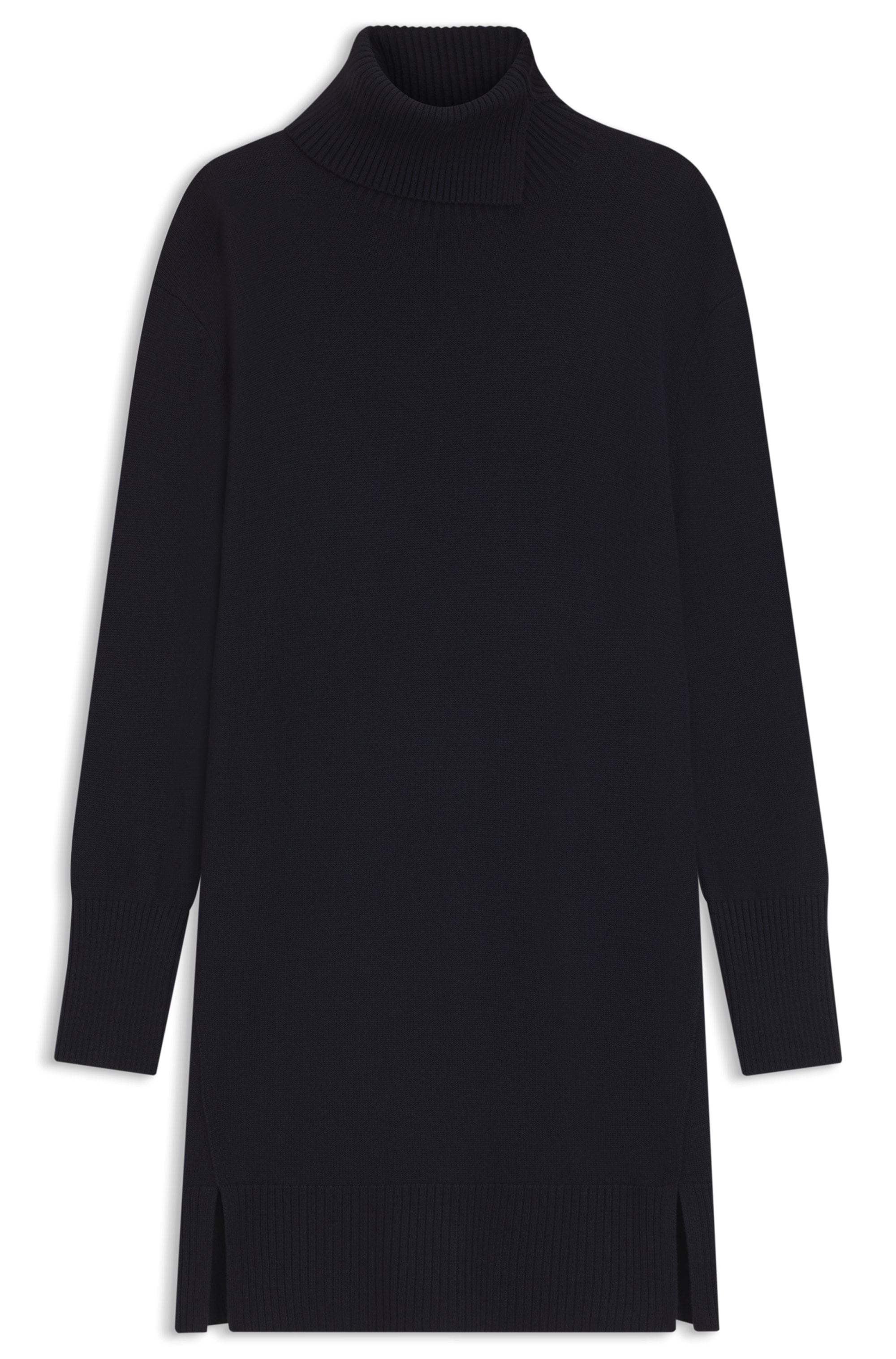 BOSS ORANGE Strickkleid »Feringatessa Premium Damenmode« Relaxed Fit, mit Schlitzdetails, Turtle Neck