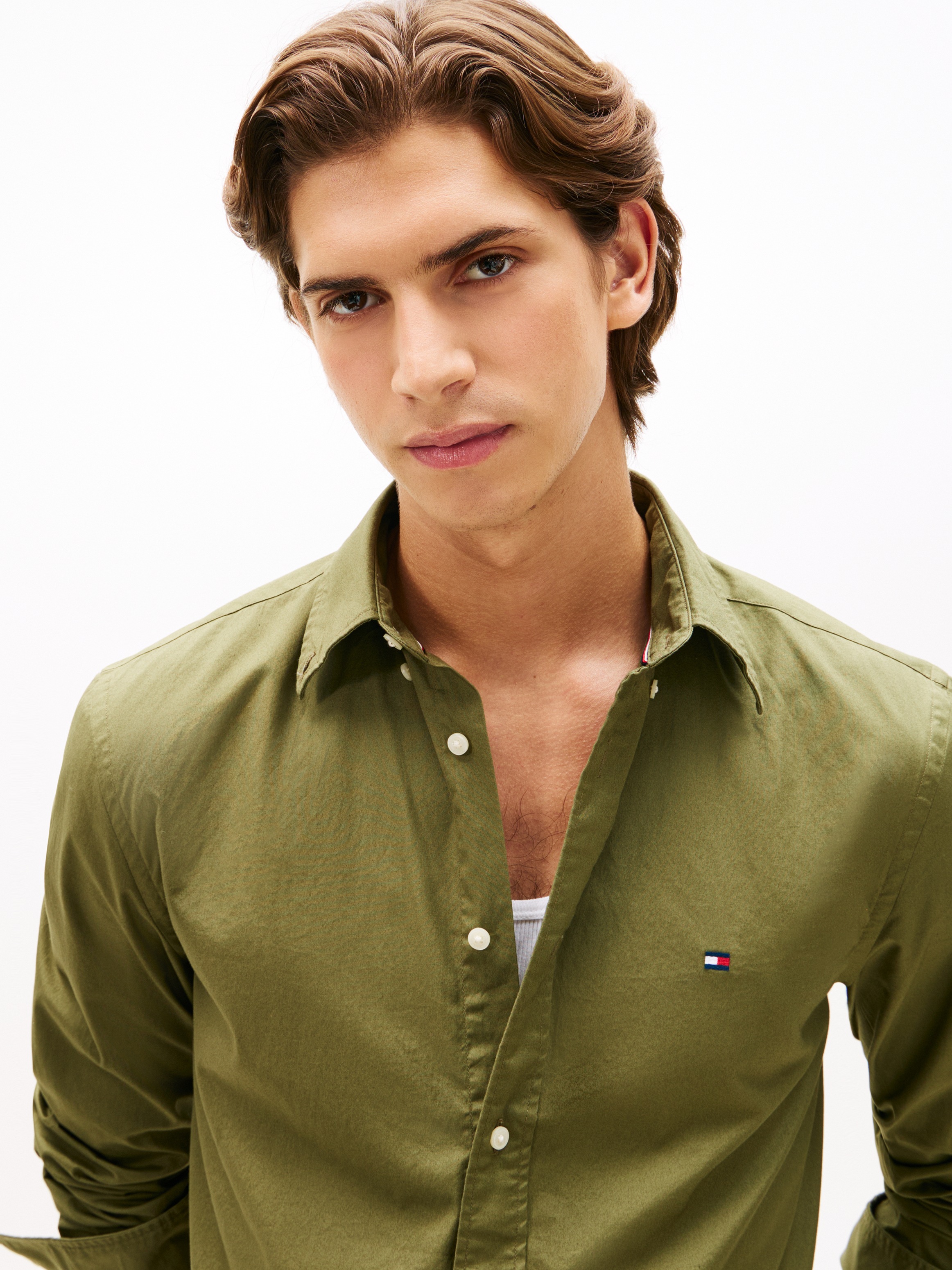 Tommy Hilfiger Businesshemd »FLEX POPLIN SOLID« Regular Fit Flex Cotton
