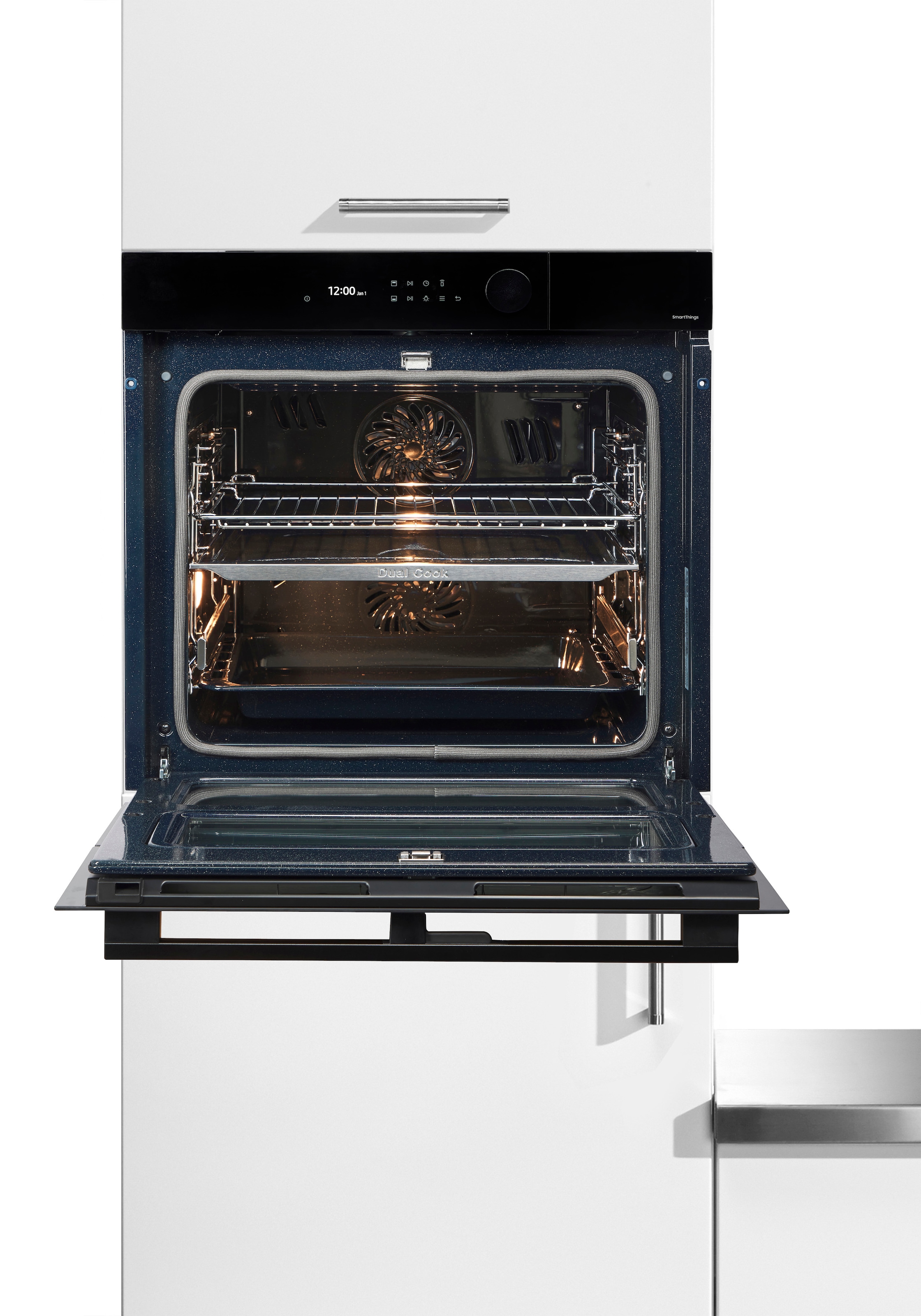Samsung Pyrolyse Backofen Serie 5 »NV7B5775XDK«, mit 1-fach-Teleskopauszug, Pyrolyse-Selbstreinigung, Dual Cook Flex – Ein Ofen. Zwei Garräume. Flexible Tür.