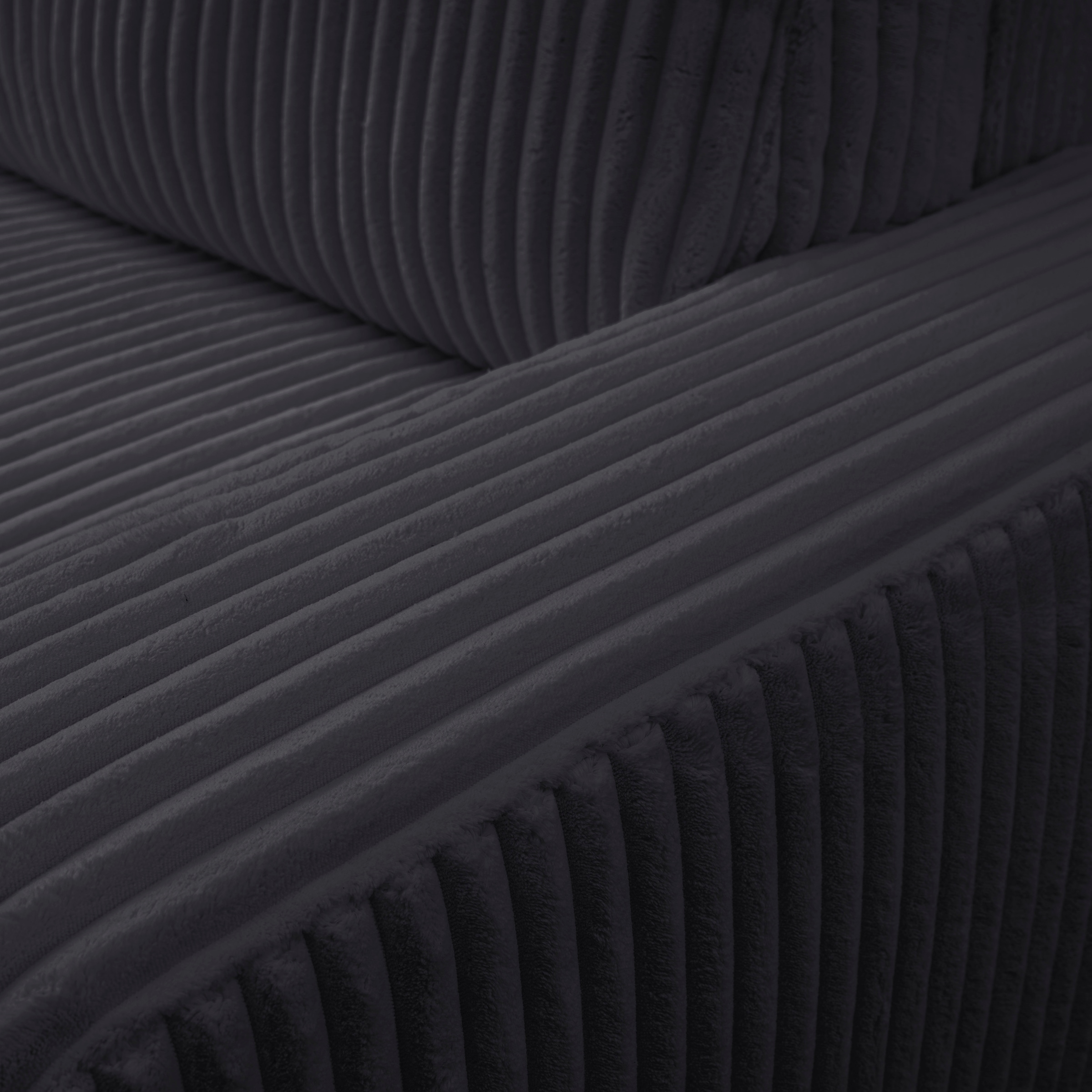 WERK2 Ecksofa »Rotterdam-L, kuschelweicher Cord oder Breitcord, L-Form, Breite 267 cm«, Design Ecksofa mit Schlaffunktion & Bettkasten, Breitcord, Schwarz