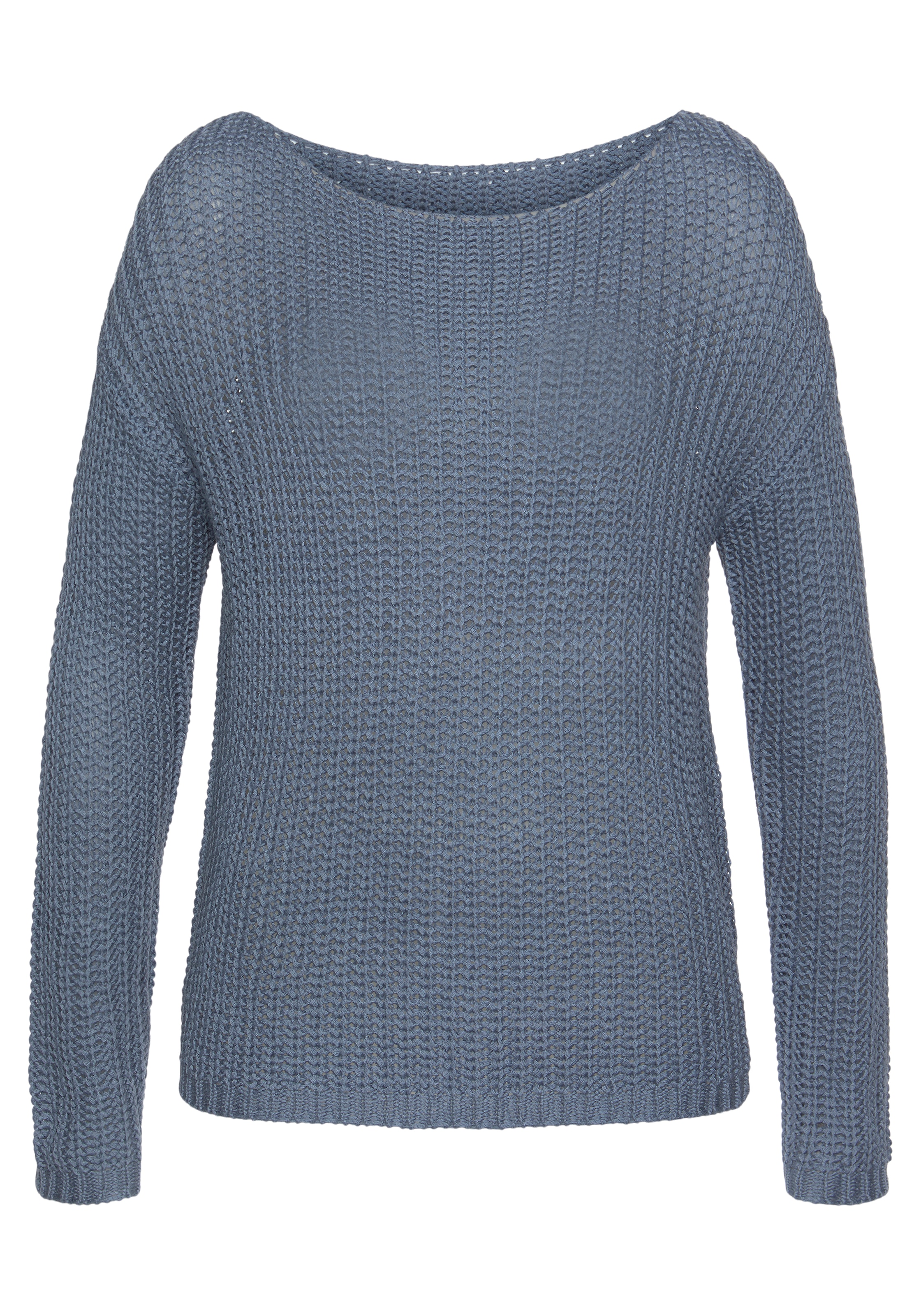 LASCANA Rundhalspullover, aus weichem Grobstrick, lockerer Strickpullover, Damenpullover