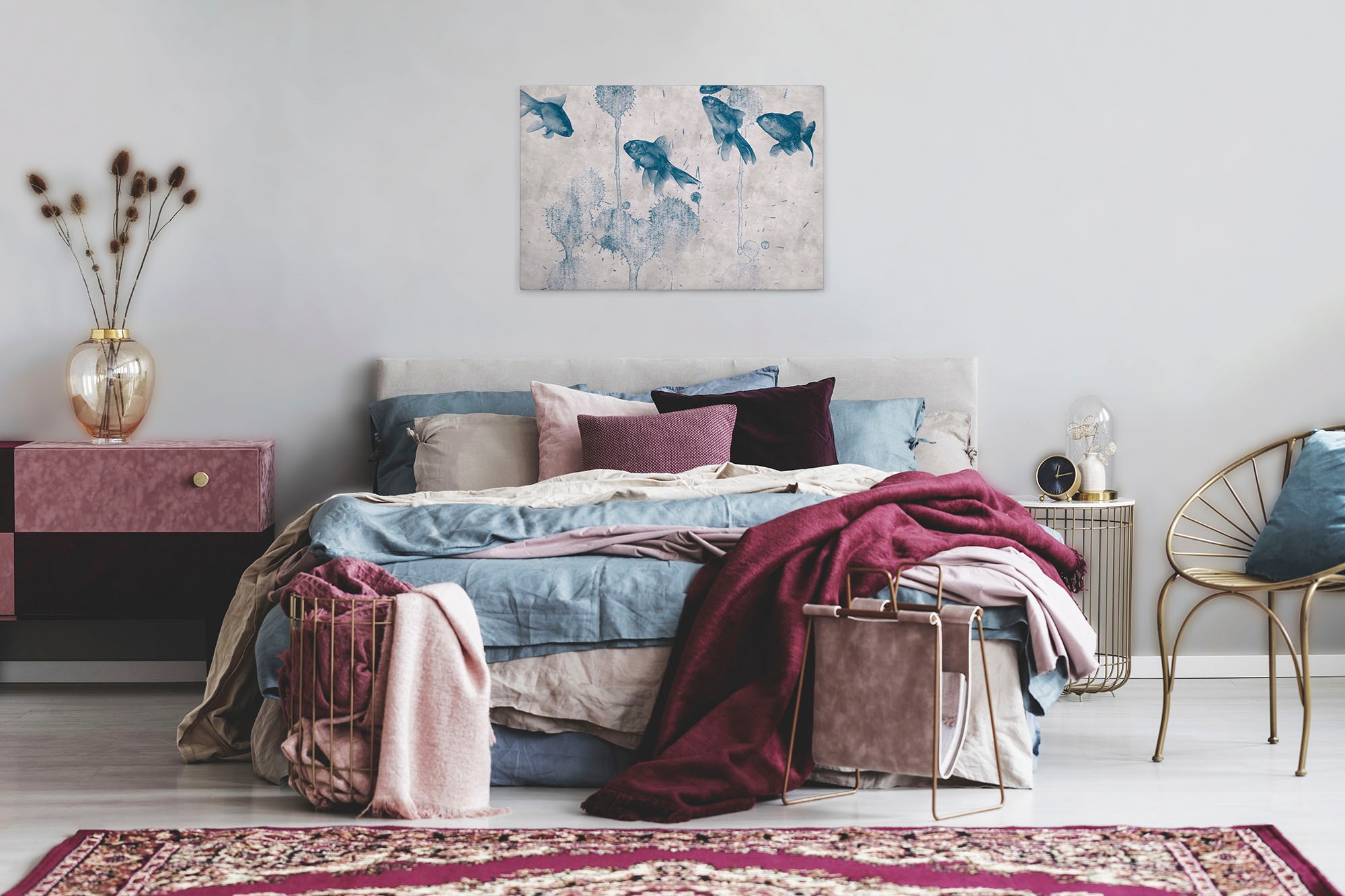 A.S. Création Leinwandbild »pond« Kunst | Tiere 1 Stk. tlg. Keilrahmen Bild Fische Asiatisch Koi Leinwand-Bild Wohnzimmer modern