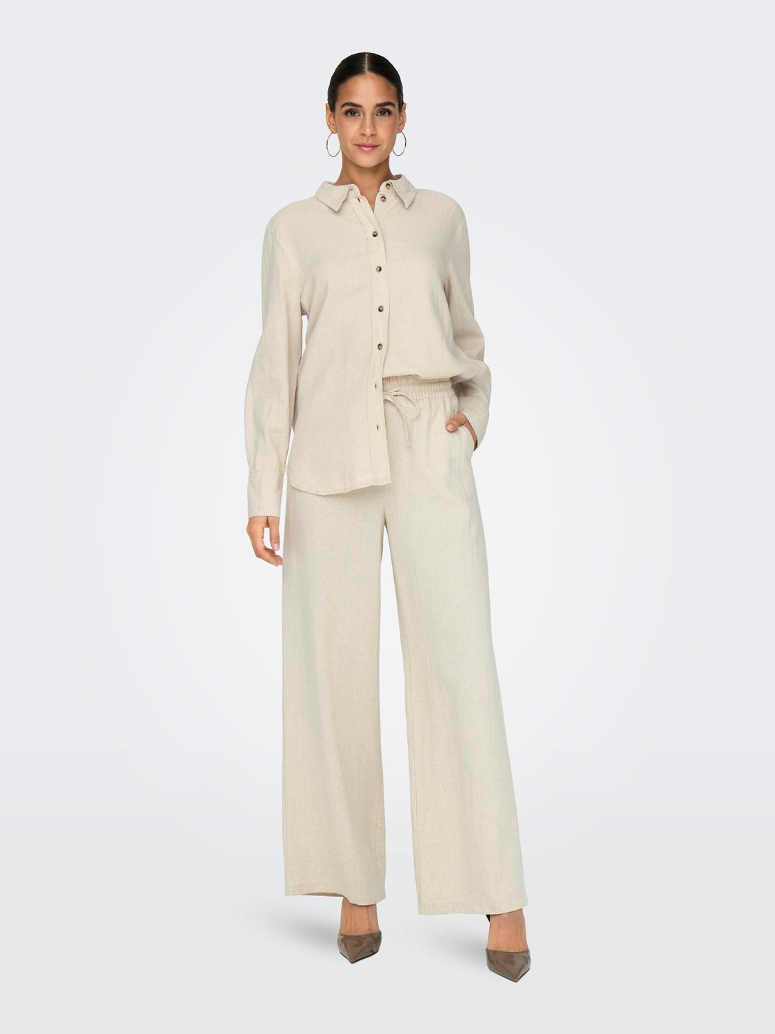 JDY Leinenhose »JDYSAY LINEN HW WIDE PANT WVN NOOS«, Sommerhose