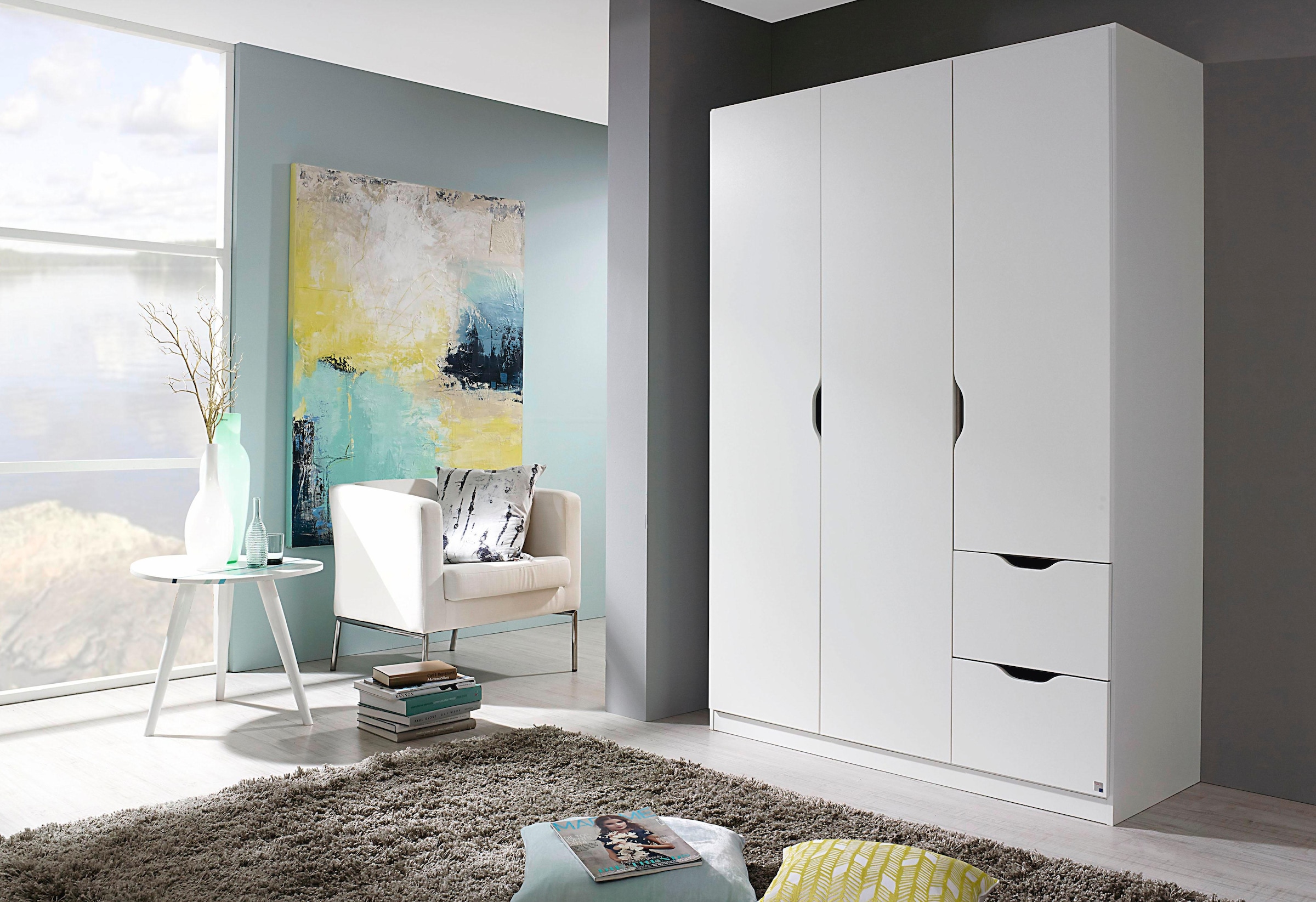 rauch Kleiderschrank »Freising geräumiger Schrank Garderobe Schlafzimmerschrank«, (in 2 Breiten erhältlich TOP ANGEBOT !), mit Griffmulden und Schubkästen OTTO´s Chois TOP PRODUKT