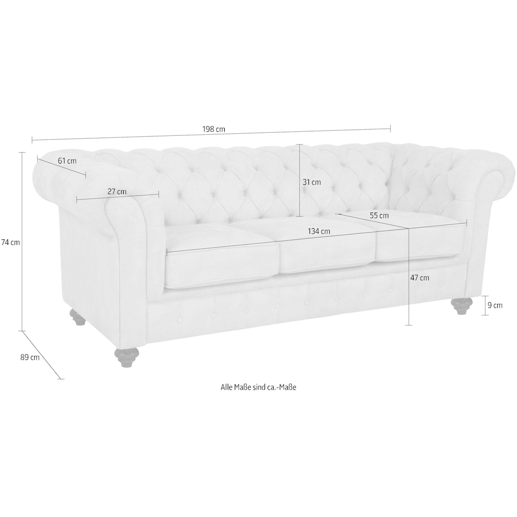 Home affaire Chesterfield-Sofa »Duc 3-Sitzer«