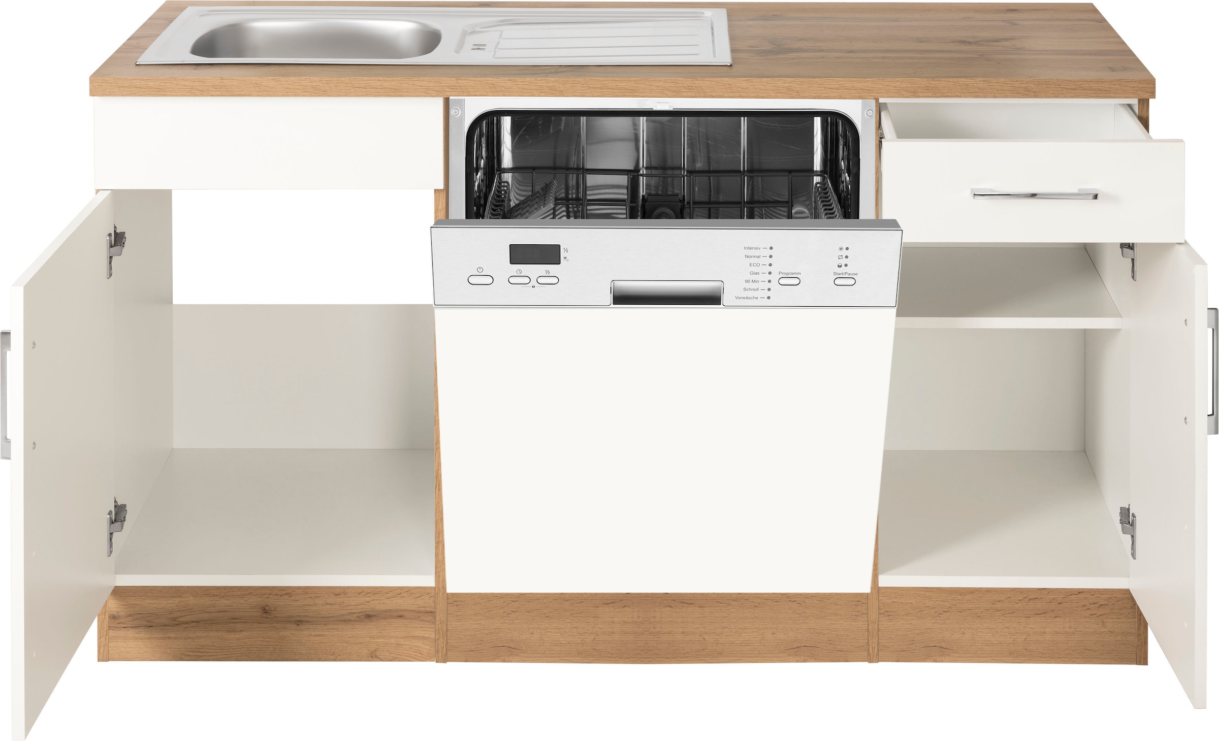 KOCHSTATION Winkelküche »KS-Colmar«, mit E-Geräten, Stellbreite 210/330 cm