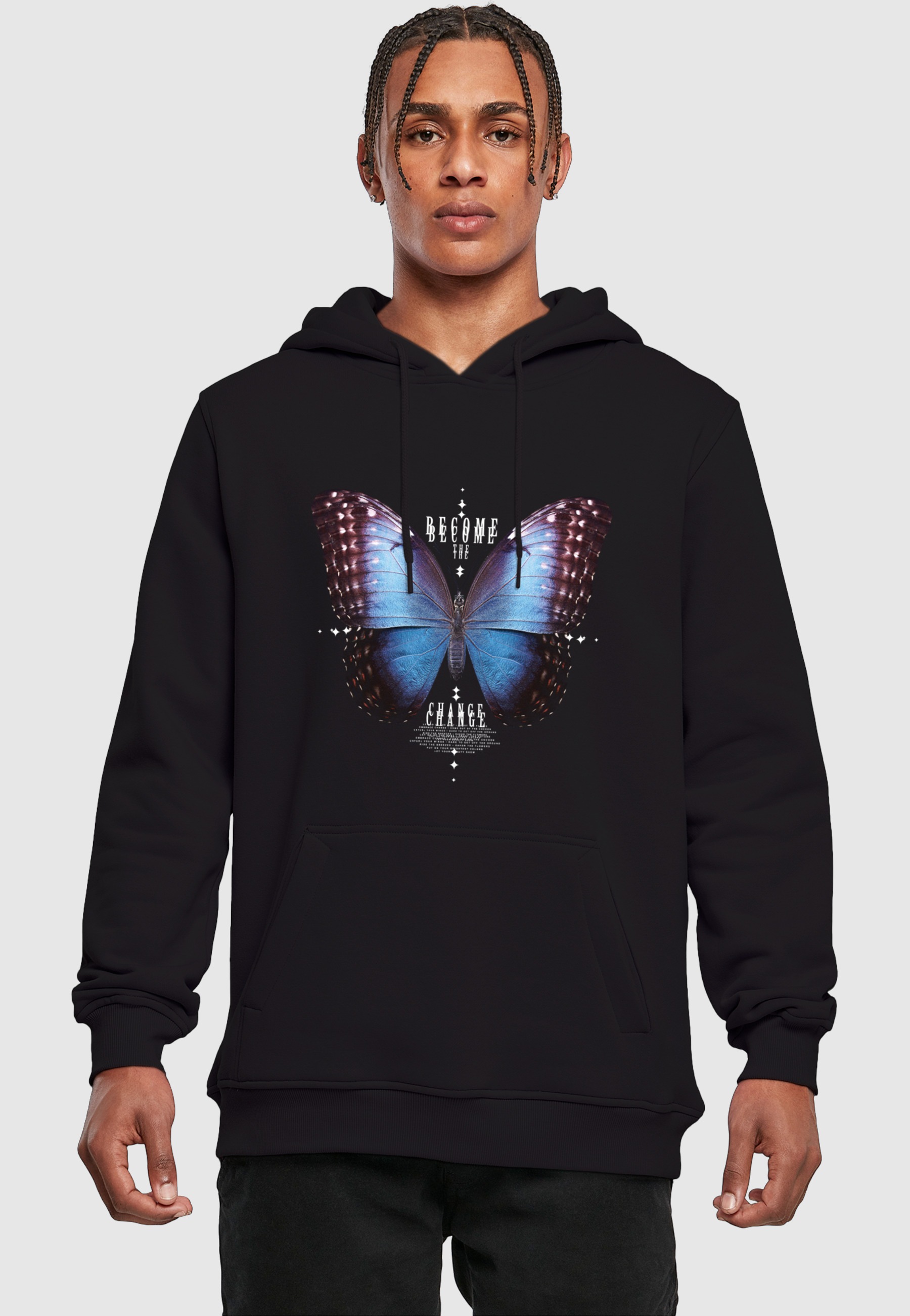 MisterTee Kapuzenpullover »MisterTee Herren Become The Change Butterfly Hoody« 1 Stk.