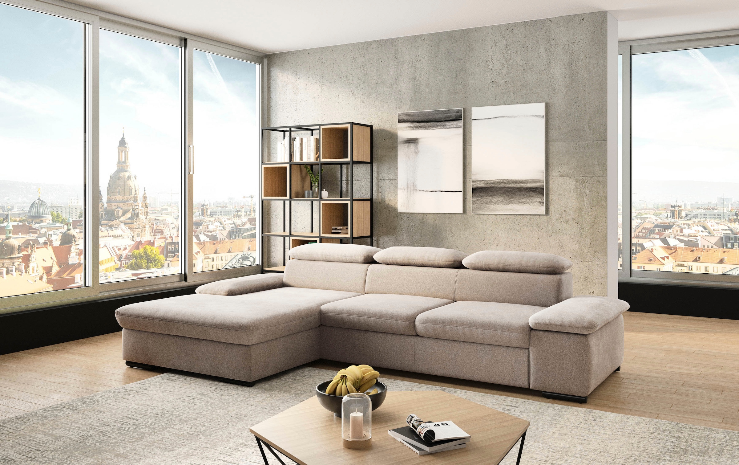 sit&more Ecksofa »Alcudia L-Form«, wahlweise mit Bettfunktion