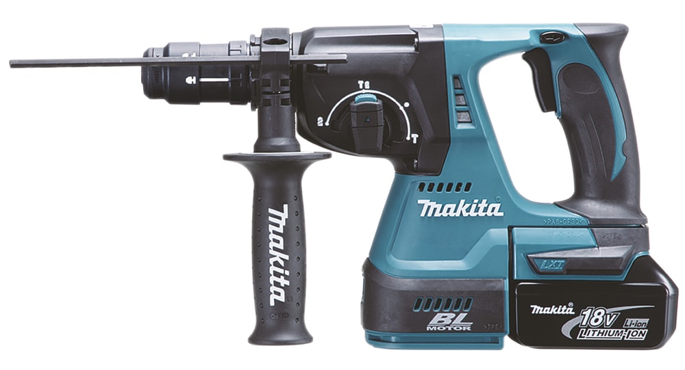 Makita Kombihammer »DHR243RTJ«, (Set), für SDS-PLUS 18 V, 5,0 Ah, inkl. Akku, Ladegerät und Koffer