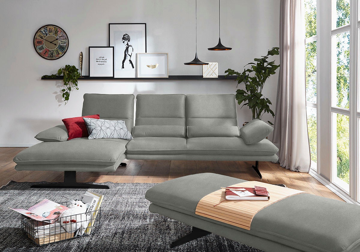 W.SCHILLIG Ecksofa »broadway, Designsofa mit tollem Sitzkomfort«, Sitztiefe günstig online kaufen