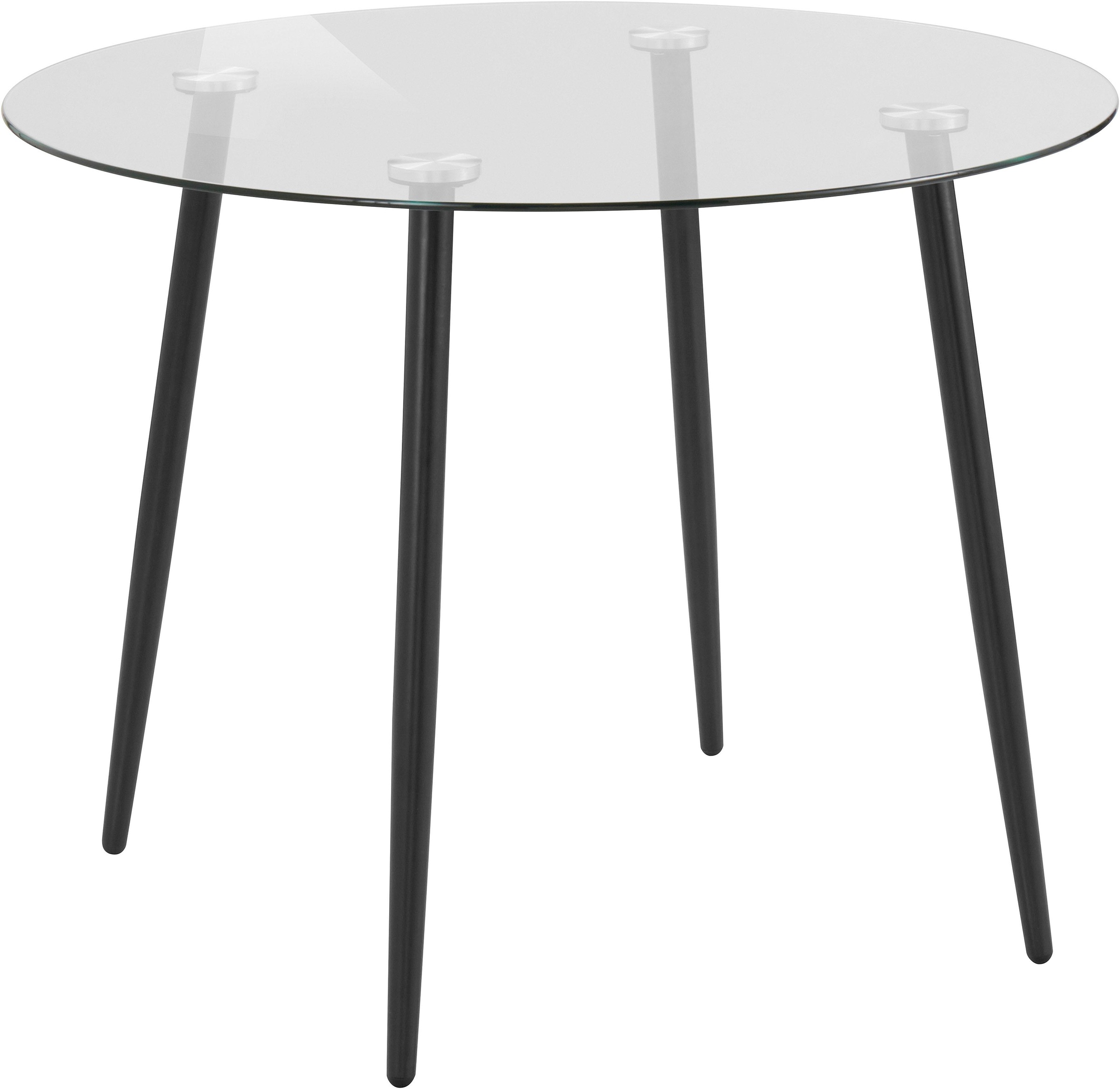 Glastisch OTTO HOME "Danny", transparent (glas, schwarz), B:100cm H:76cm T:100cm, Tische, Glastisch, runder Esstisch mit einem Ø von 100 cm