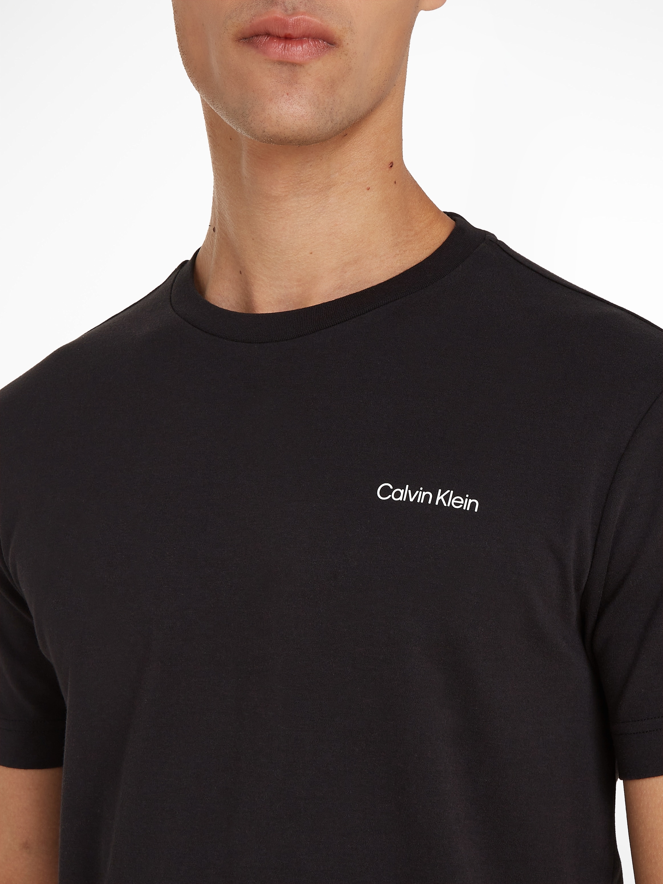 Calvin Klein T-Shirt »Micro Logo«, aus dickem Winterjersey, mit Logoprint