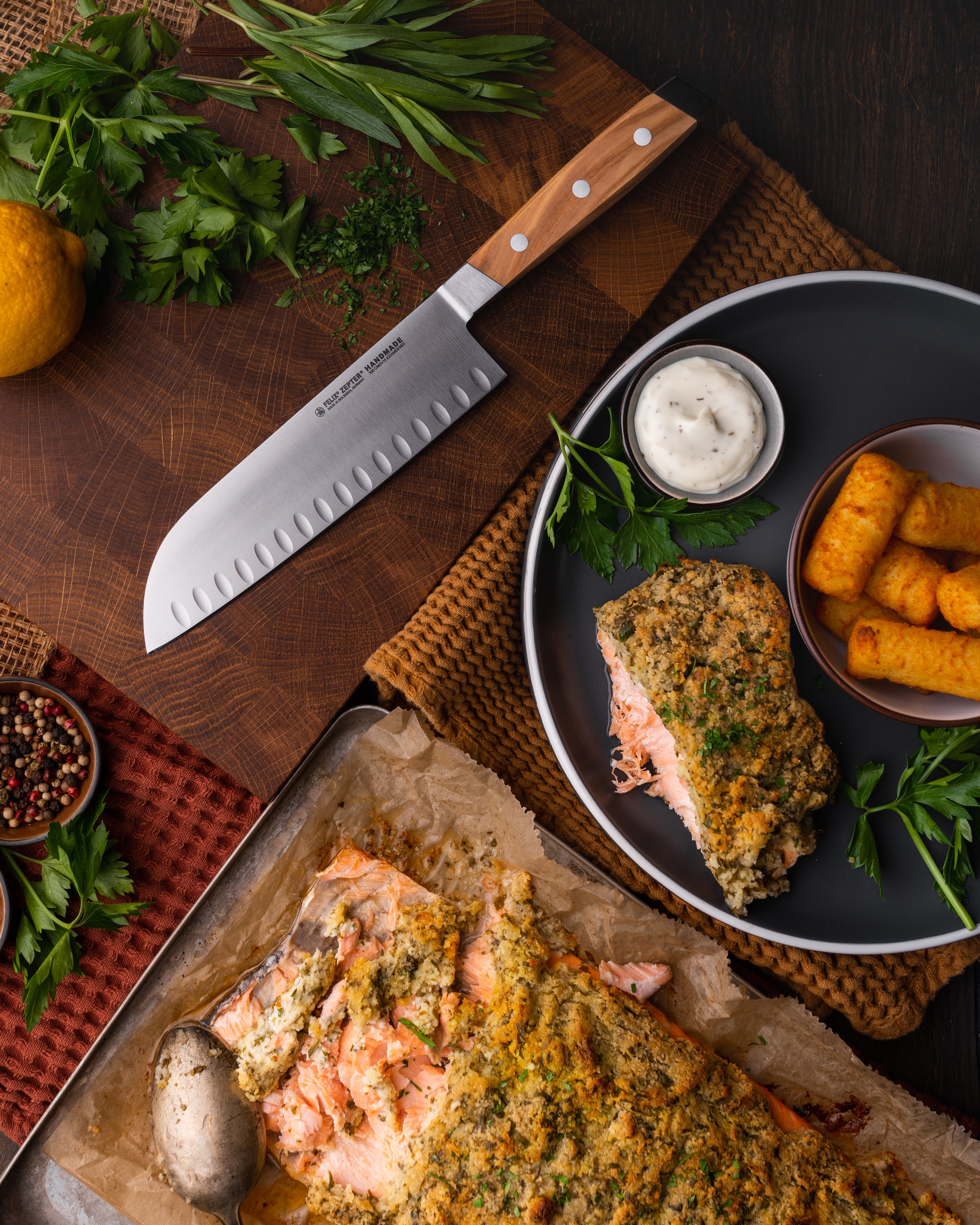 Felix Solingen Santokumesser »First Class Wood« Handmade in Solingen, Allro günstig online kaufen