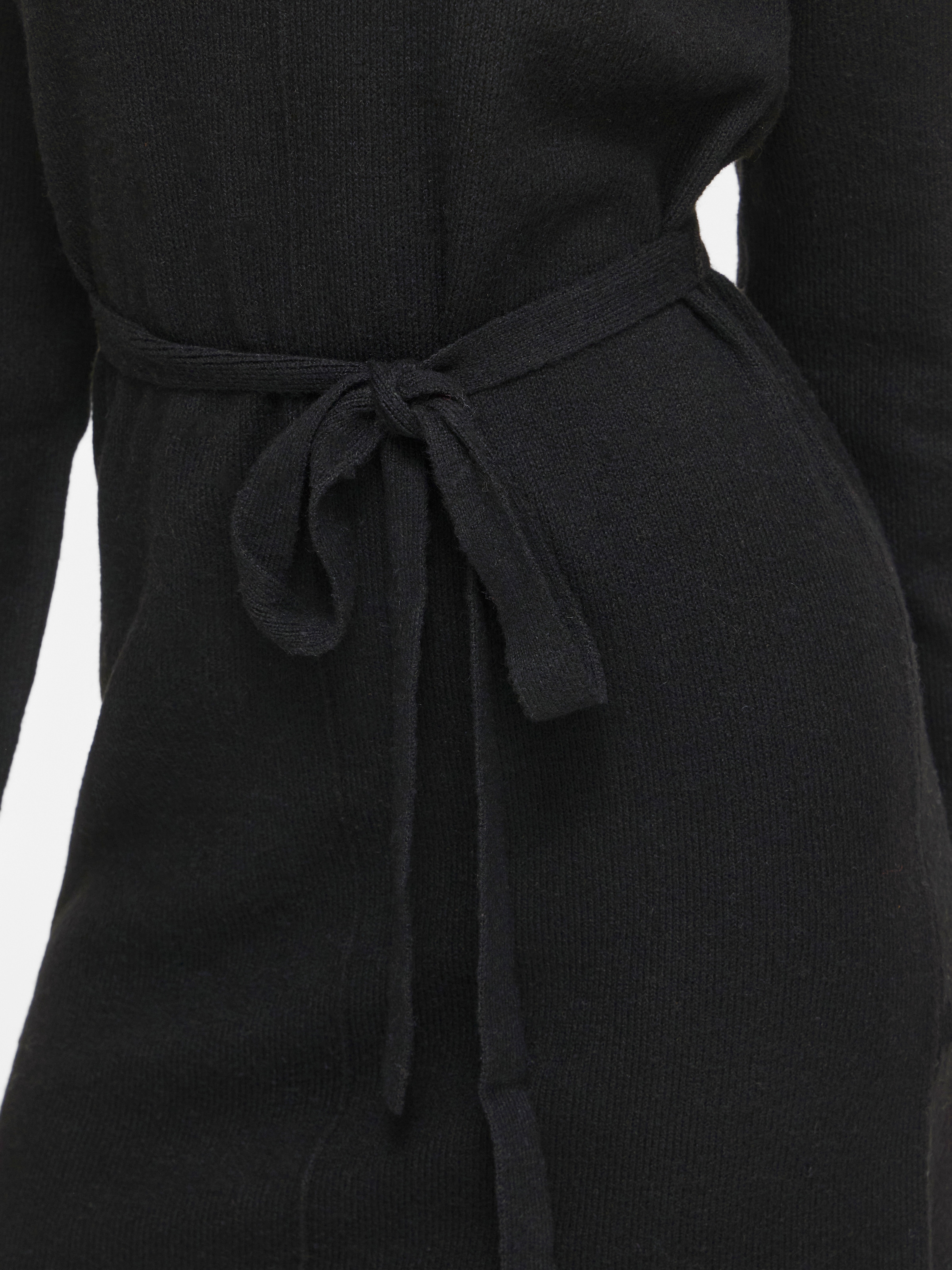 Vila Strickkleid »VILIGA L/S O-NECK BELTED KNIT DRESS-NOOS« Materialmix, normal geschnitten