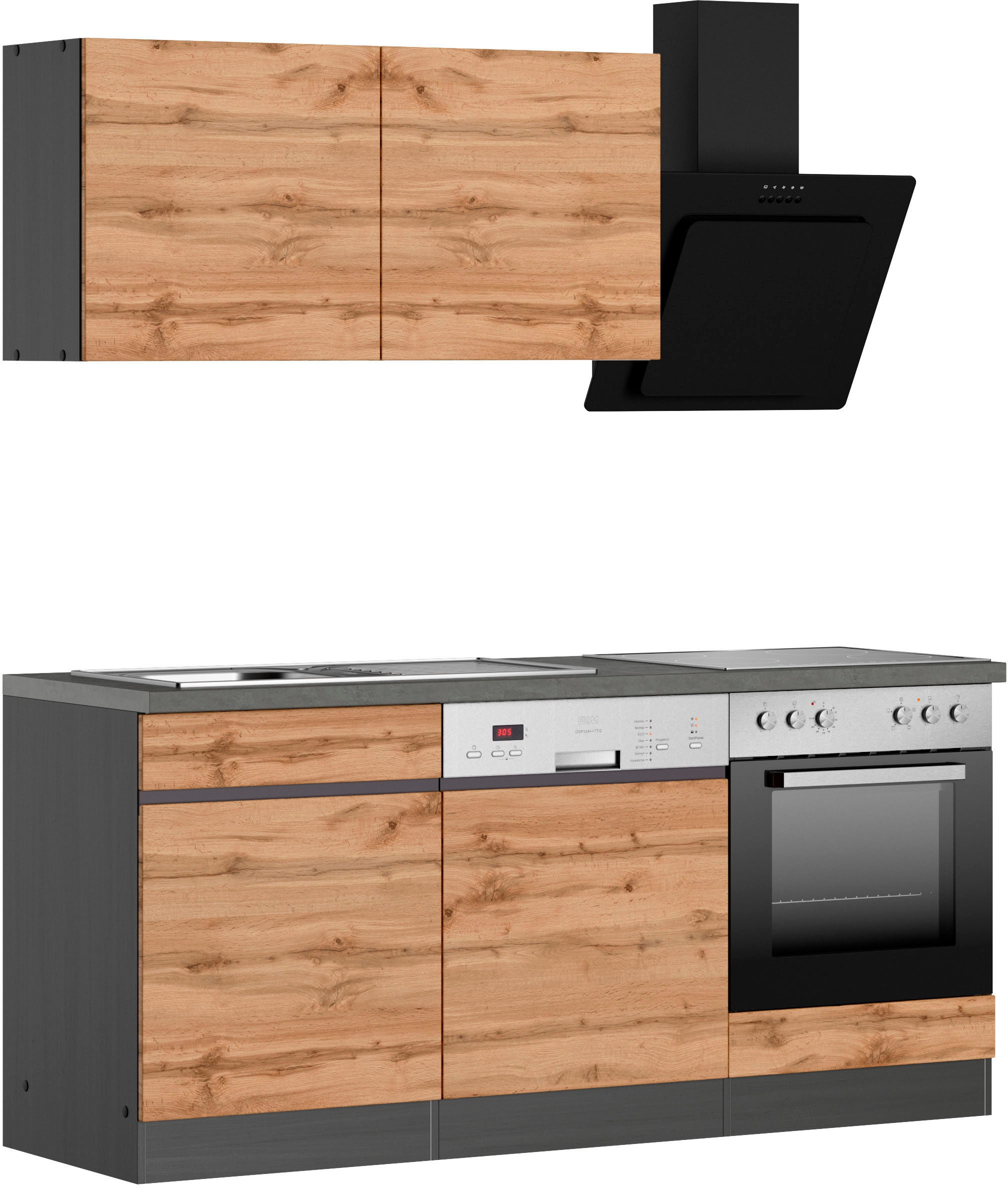 KOCHSTATION Küchenzeile »KS-Riesa« Stellbreite 180 cm, wahlweise mit oder ohne E-Geräte