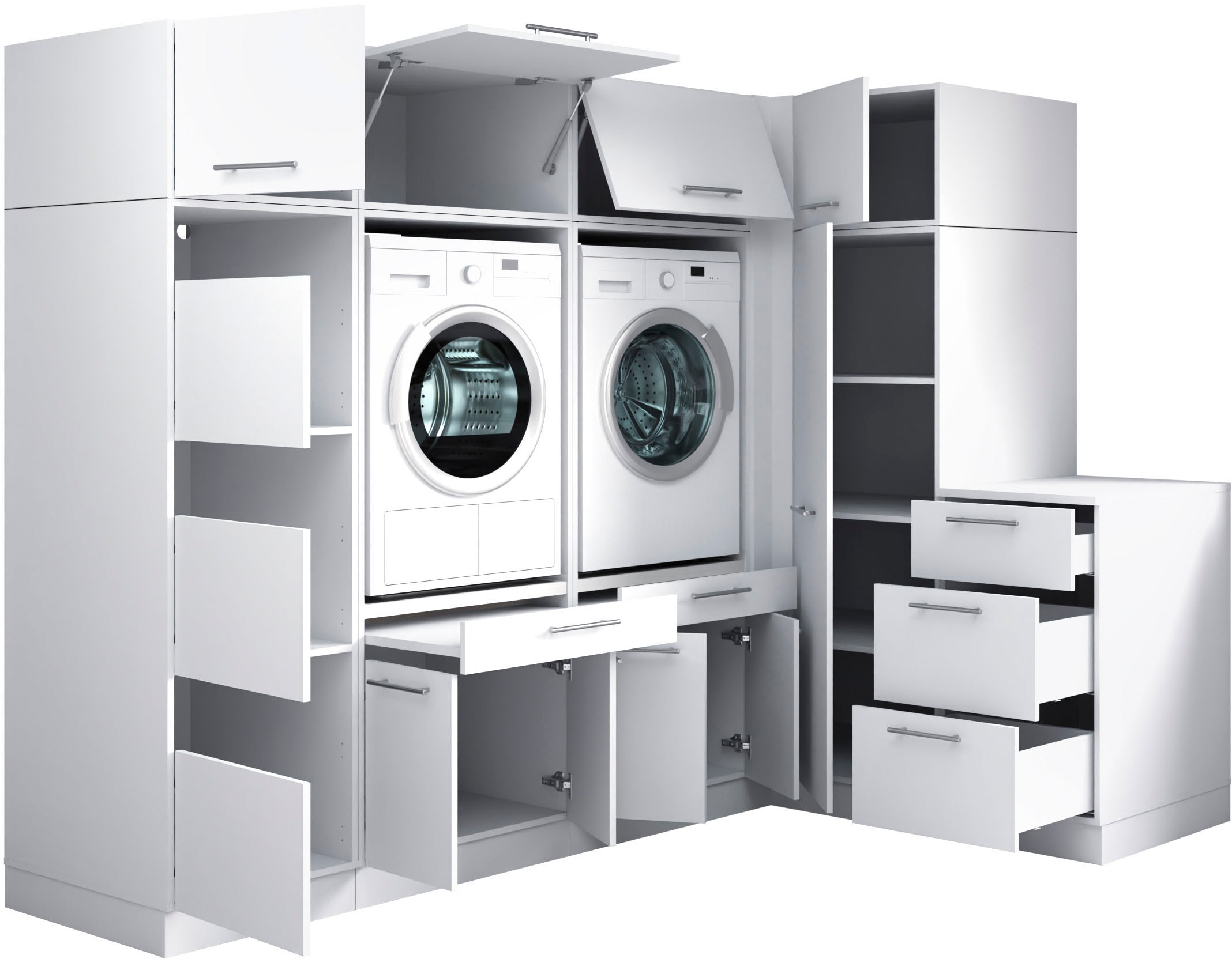 Laundreezy Mehrzweckschrank-Set »Laundreezy, 9-tlg. Mehrzweckschrank-Set B/H/T 253/200/68 cm« 9 Stk. tlg.