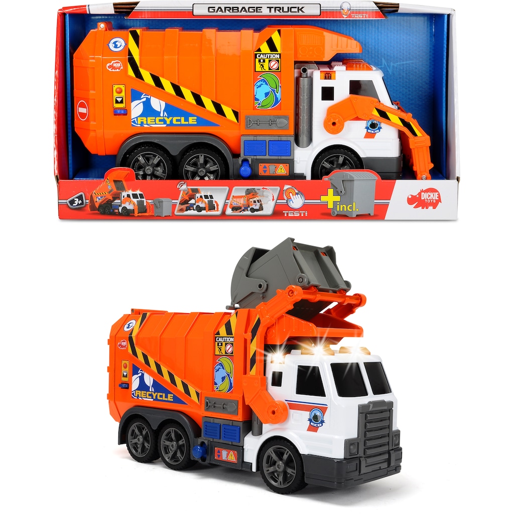 Dickie Toys Spielzeug-Müllwagen »Action Series Garbage Truck«, mit Licht und Sound