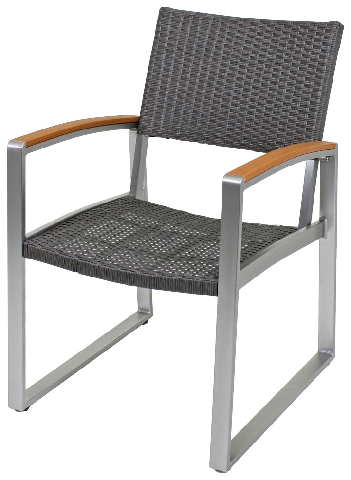 Garden Pleasure Gartenstuhl »AVA« (Set) 2 Stk. 2er Set, Polyrattan/Teakholz günstig online kaufen