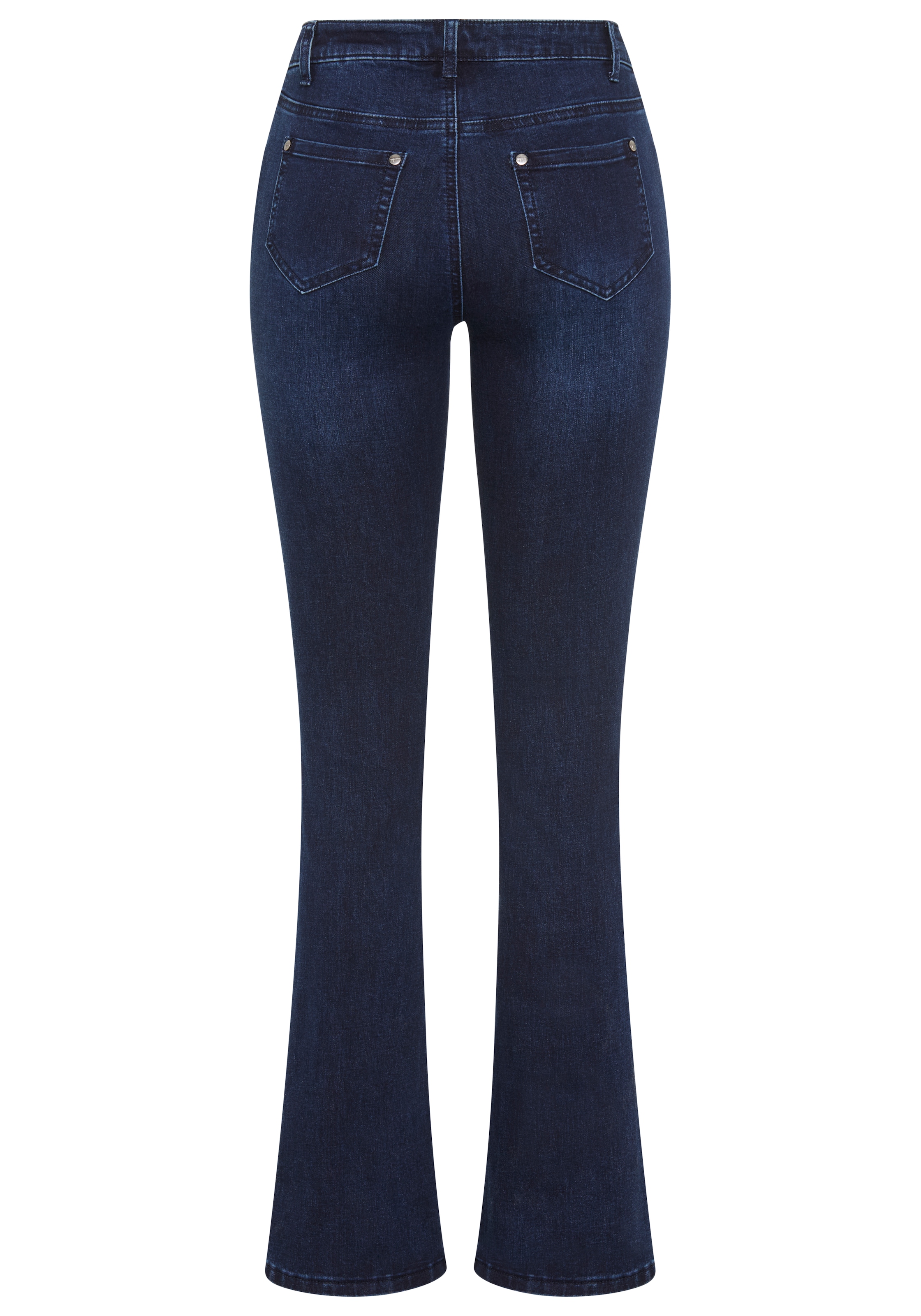 Tamaris Bootcut-Jeans normale Leibhöhe,  Bootcut,  mit ausgestelltem Bein