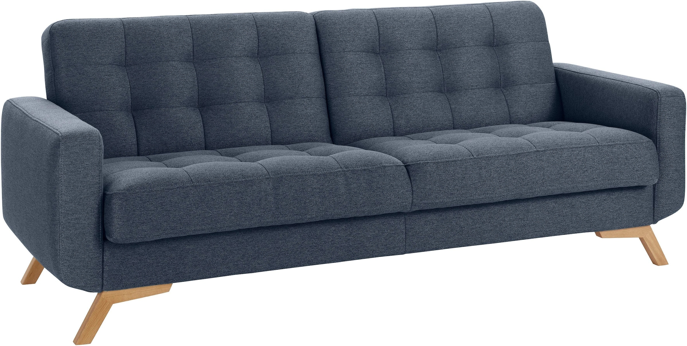 exxpo - sofa fashion 3-Sitzer »Fiord, aktuelles Design, tolle Detailverarbeitung im Sitz und Rücken« bequem, wahlweise Kippcouch mit Bettfunktion und Bettkasten, Holzfuß